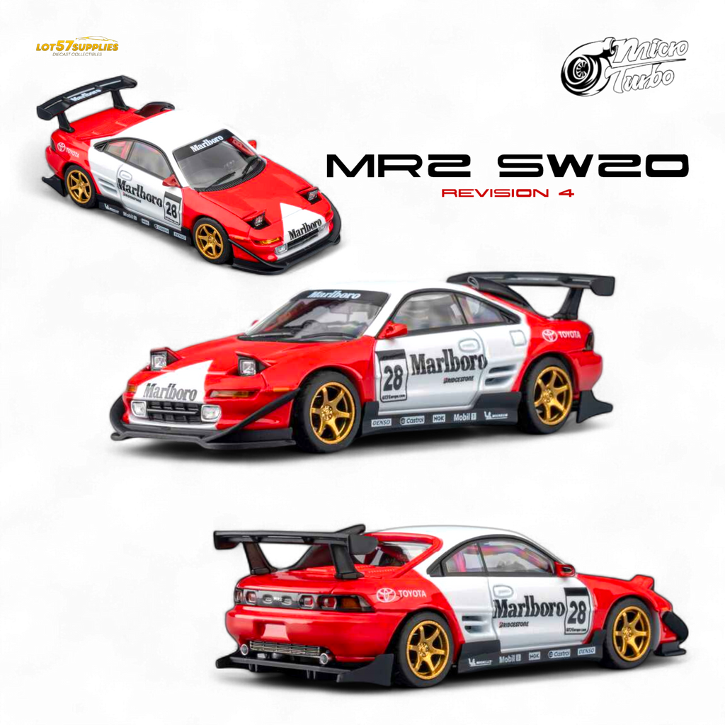 (Pre-Order) MicroTurbo Toyota MR2 Red & White Racing Livery 1:64