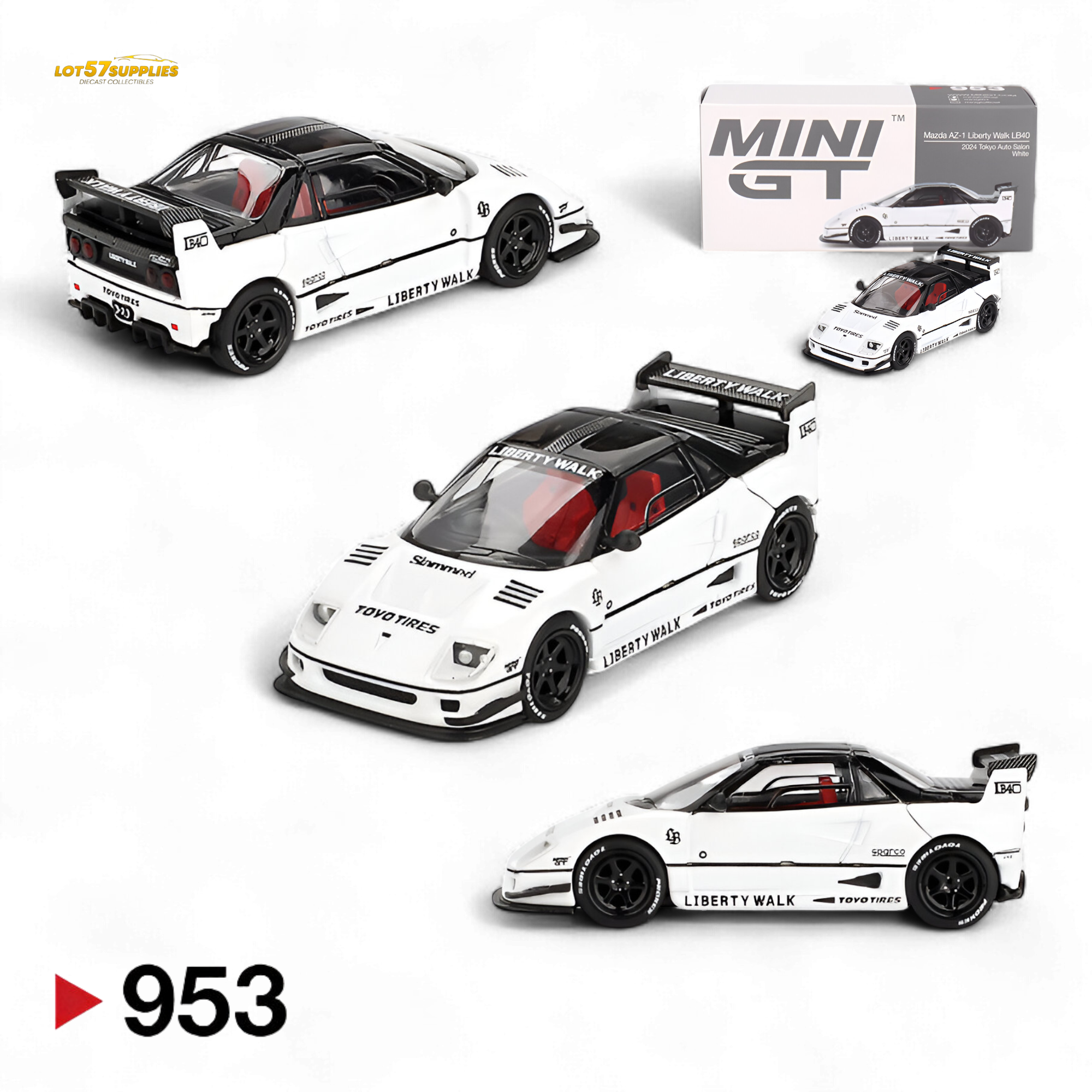 Mini GT Mazda AZ-1 Liberty Walk LB40 White 1:64