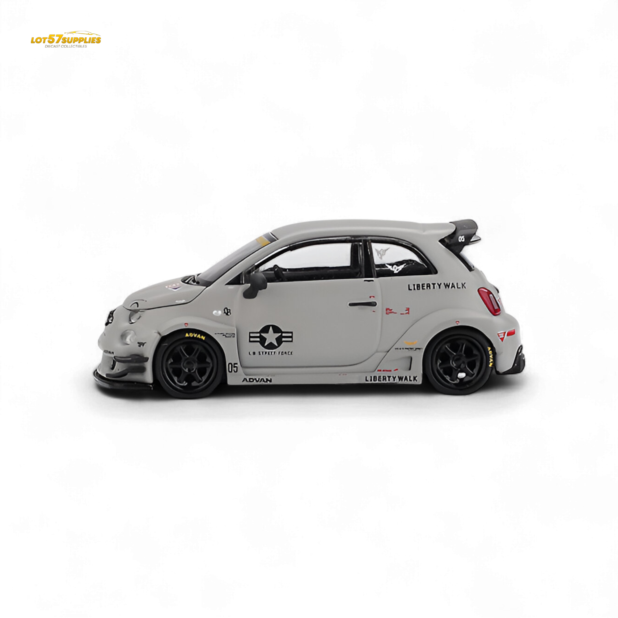 Mini GT Abarth 595 LB-WORKS x Abas Works Grey 1:64