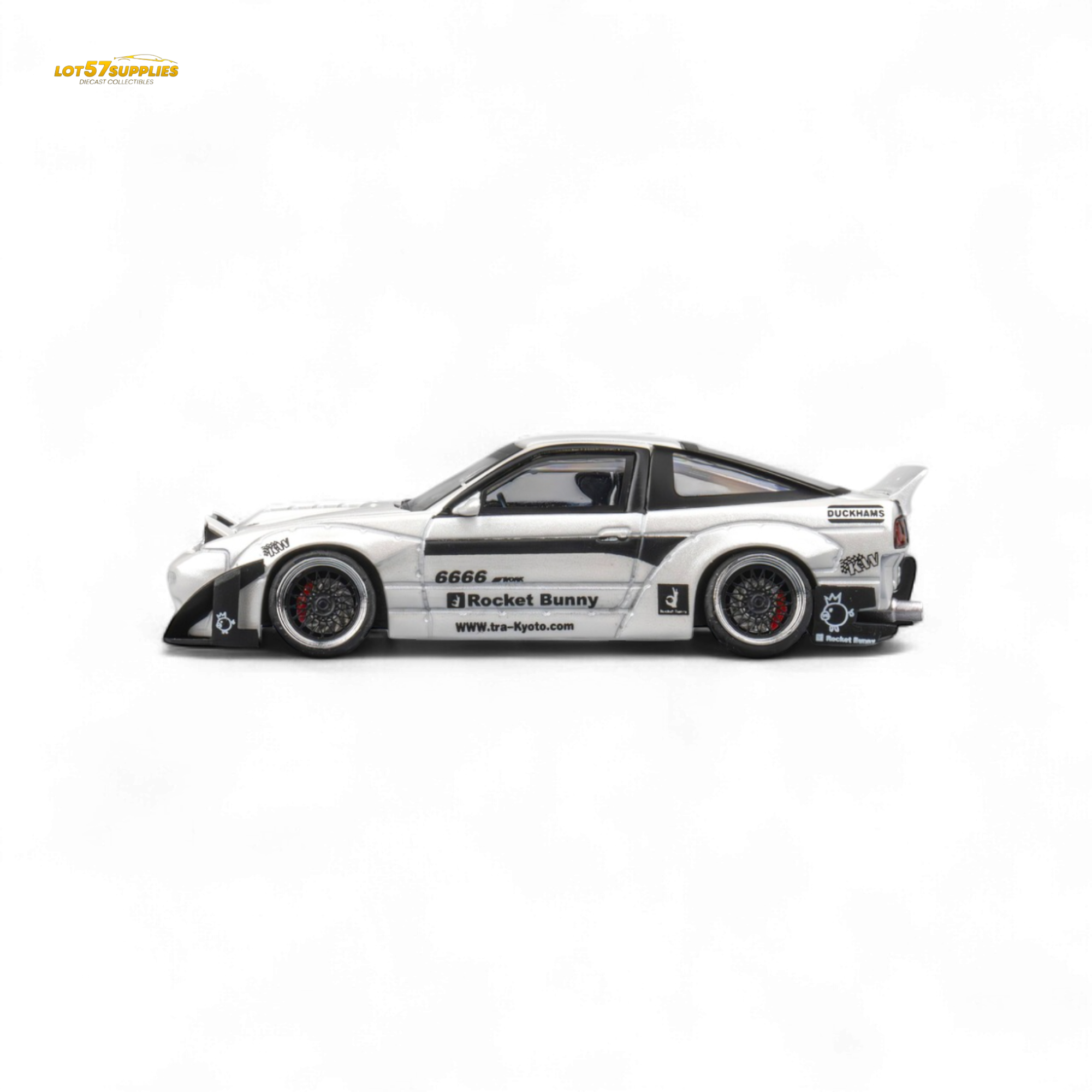 MicroTurbo Nissan 180SX Pandem Rocket Bunny White 1:64