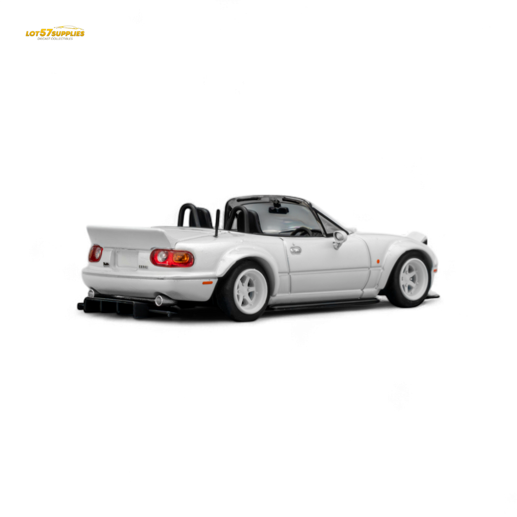 MicroTurbo Custom MX5 Rocket Bunny Metallic White 1:64