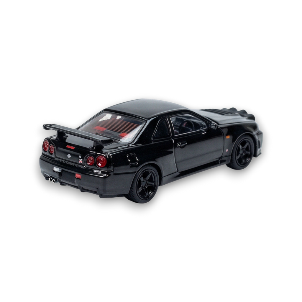 Street Weapon Nissan R34 GT-R Black Snow Drift 1:64