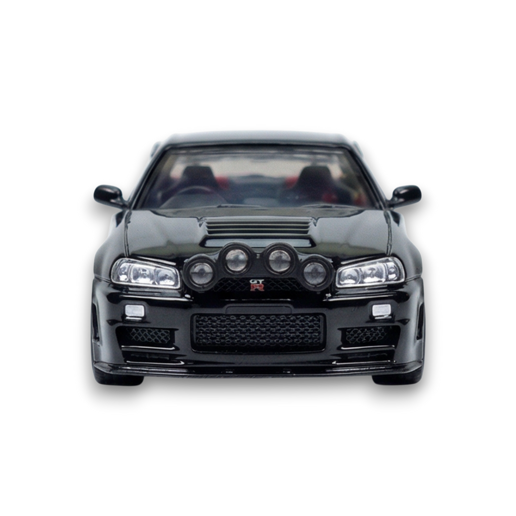 Street Weapon Nissan R34 GT-R Black Snow Drift 1:64