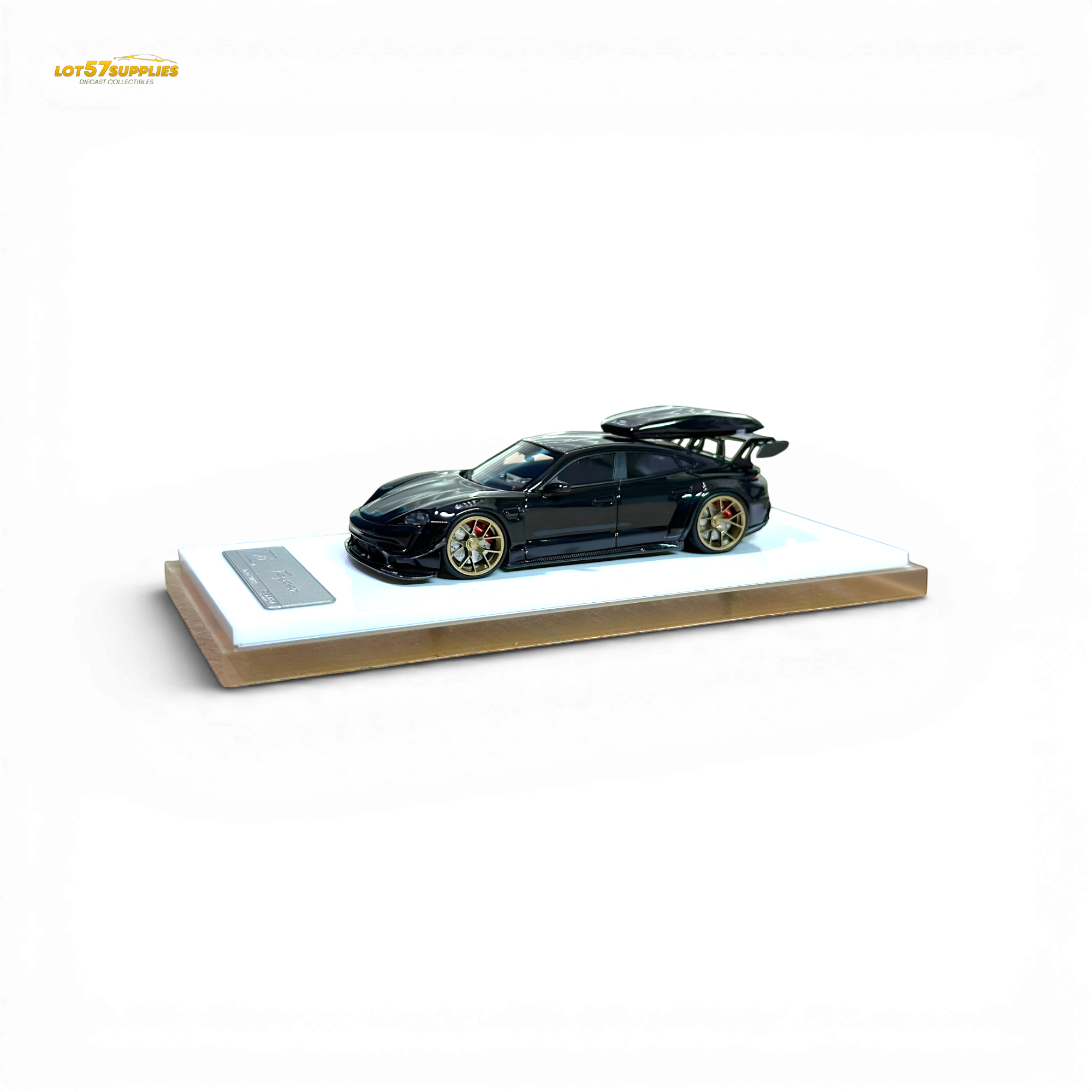 404ERROR Porsche Taycan Black with Roof Box 1:64