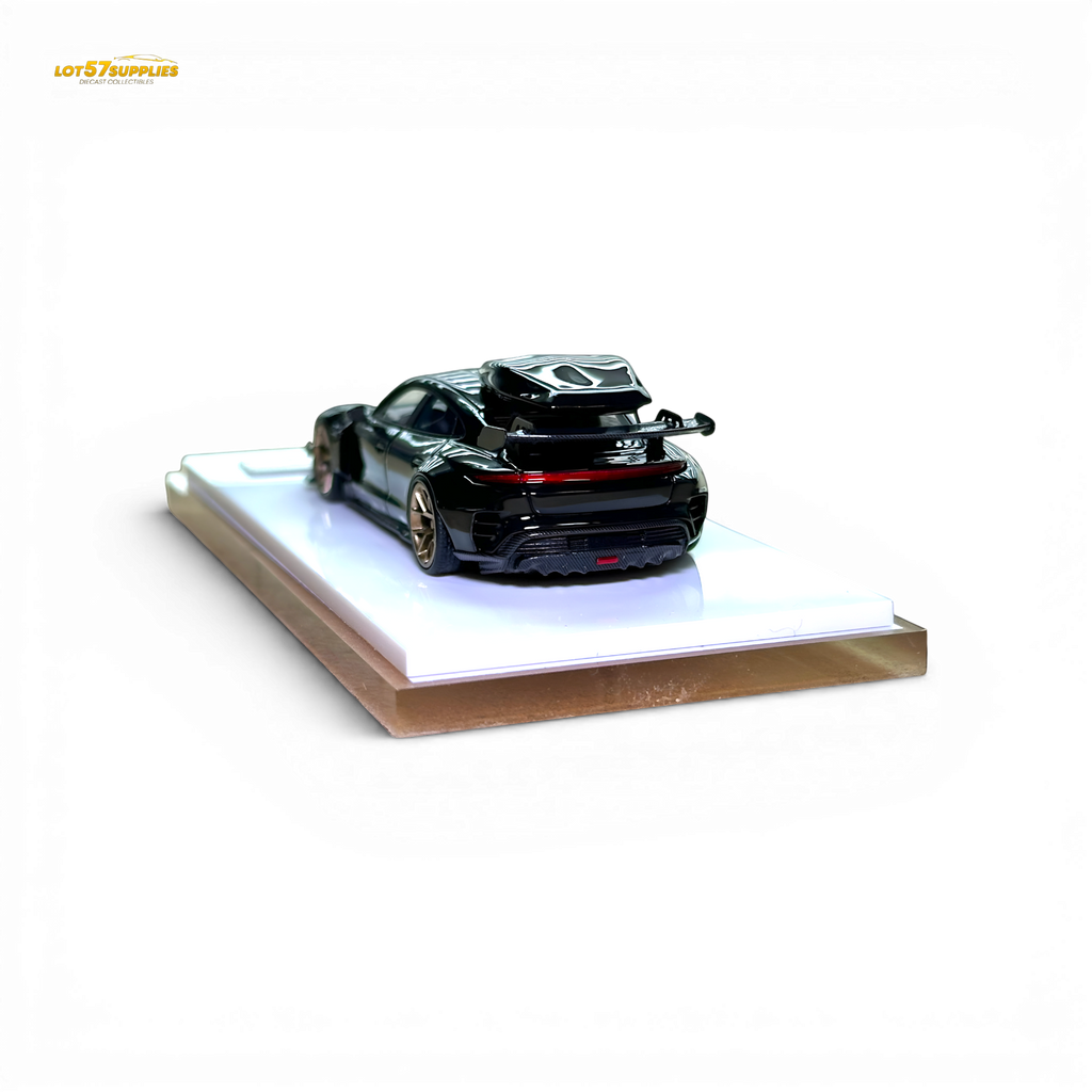 404ERROR Porsche Taycan Black with Roof Box 1:64