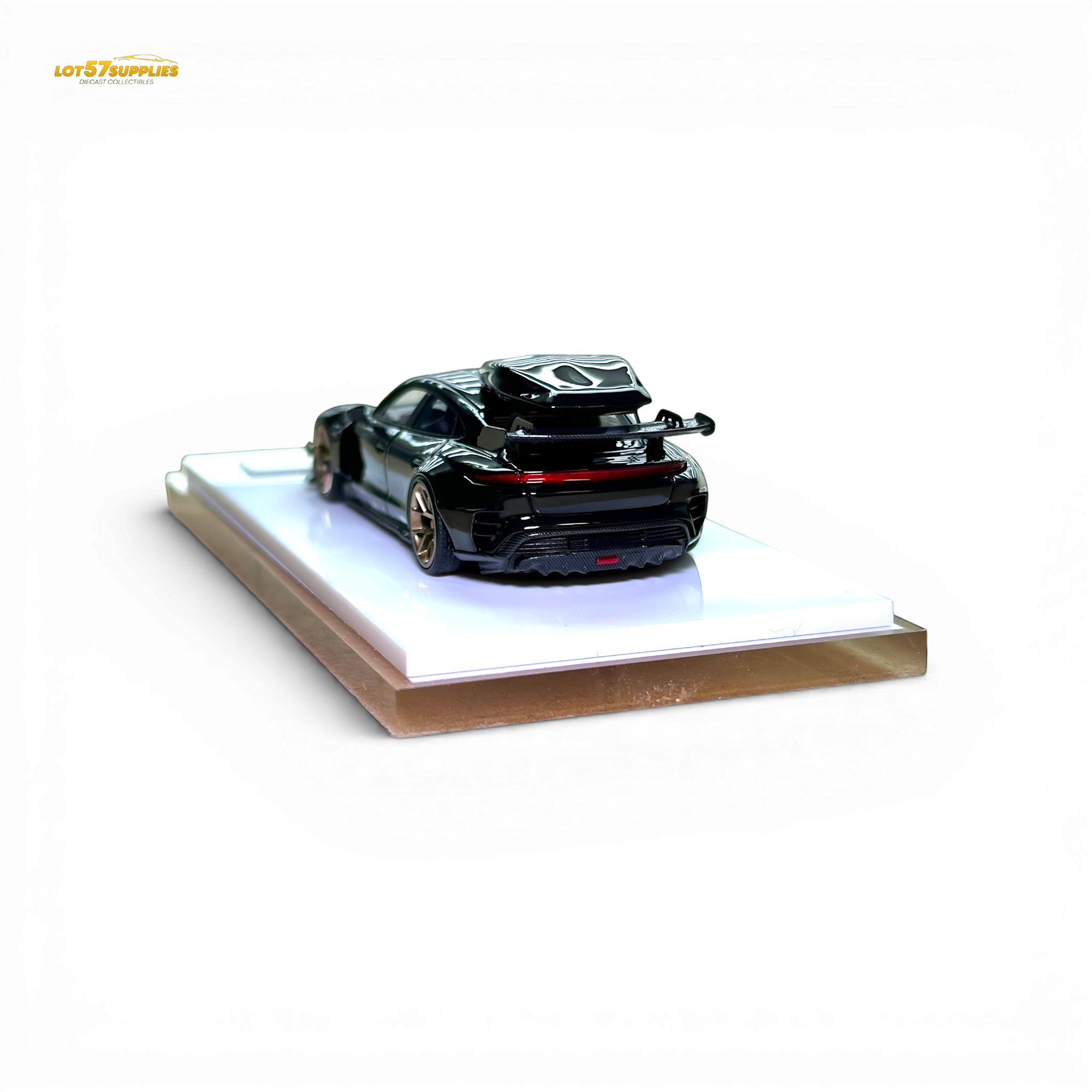404ERROR Porsche Taycan Black with Roof Box 1:64