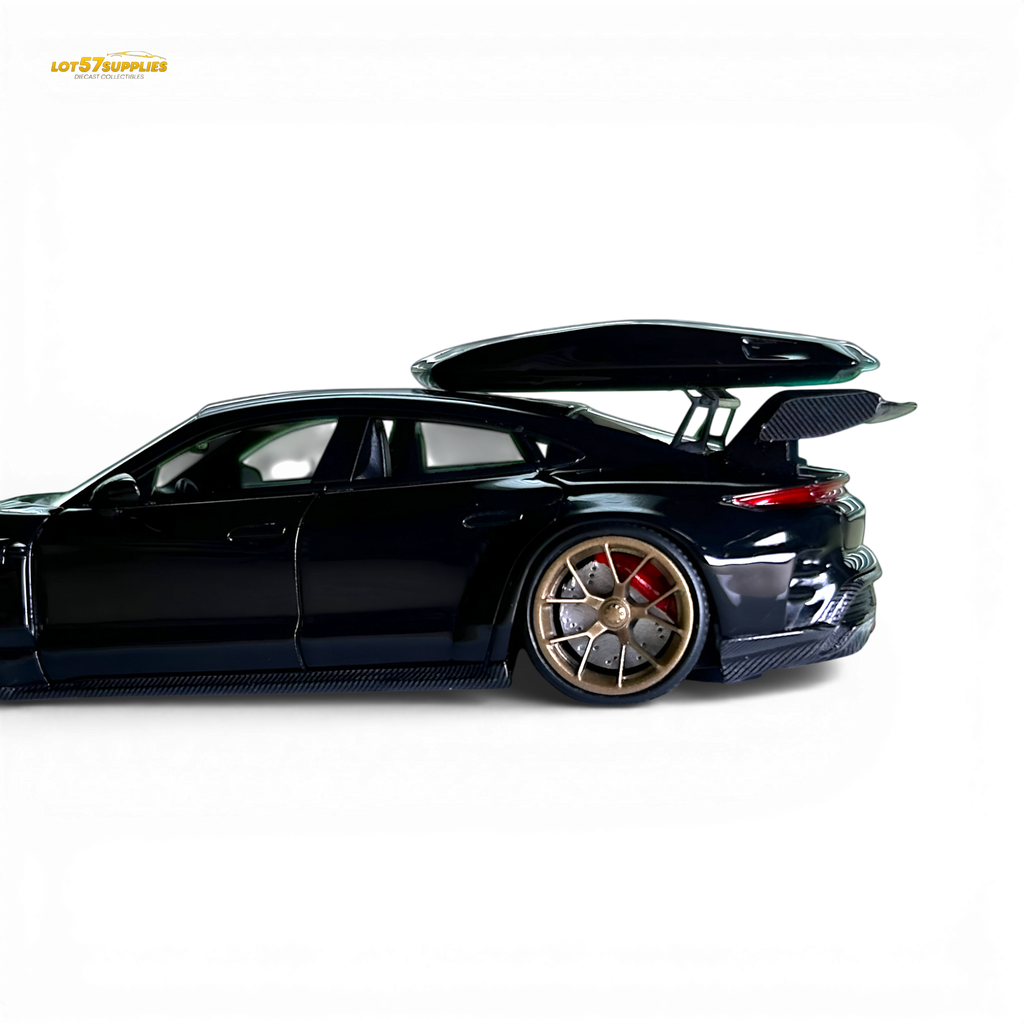 404ERROR Porsche Taycan Black with Roof Box 1:64