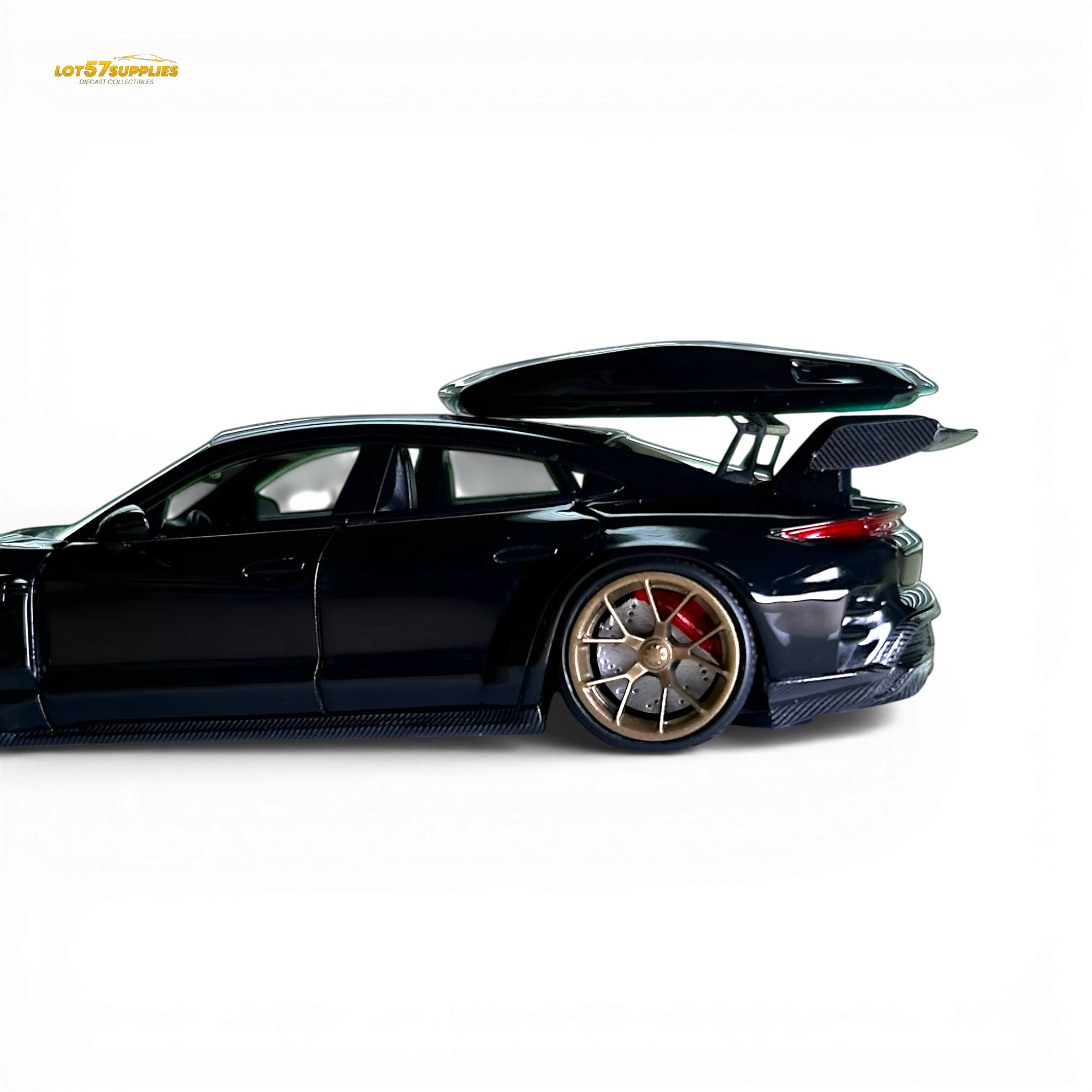 404ERROR Porsche Taycan Black with Roof Box 1:64