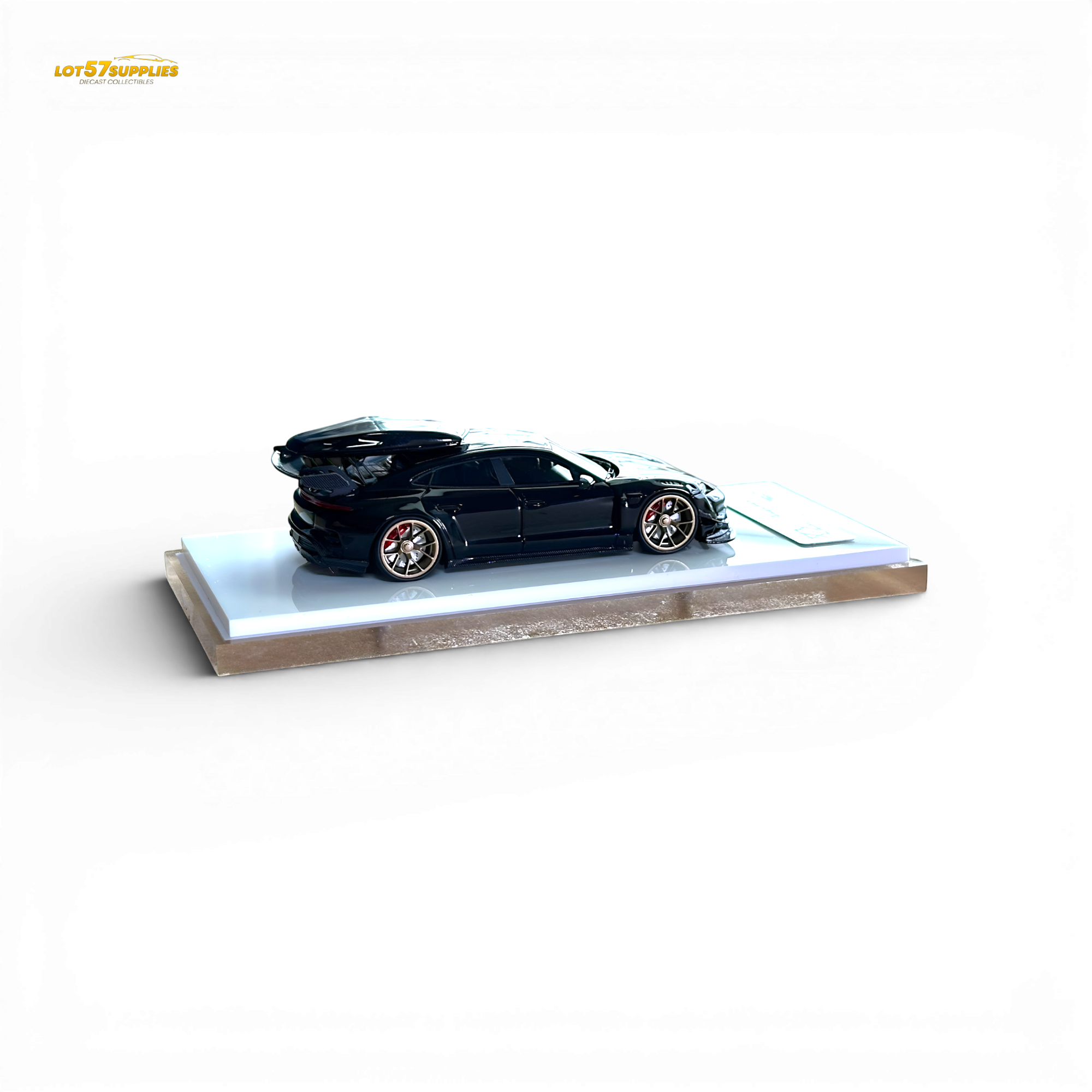 404ERROR Porsche Taycan Black with Roof Box 1:64