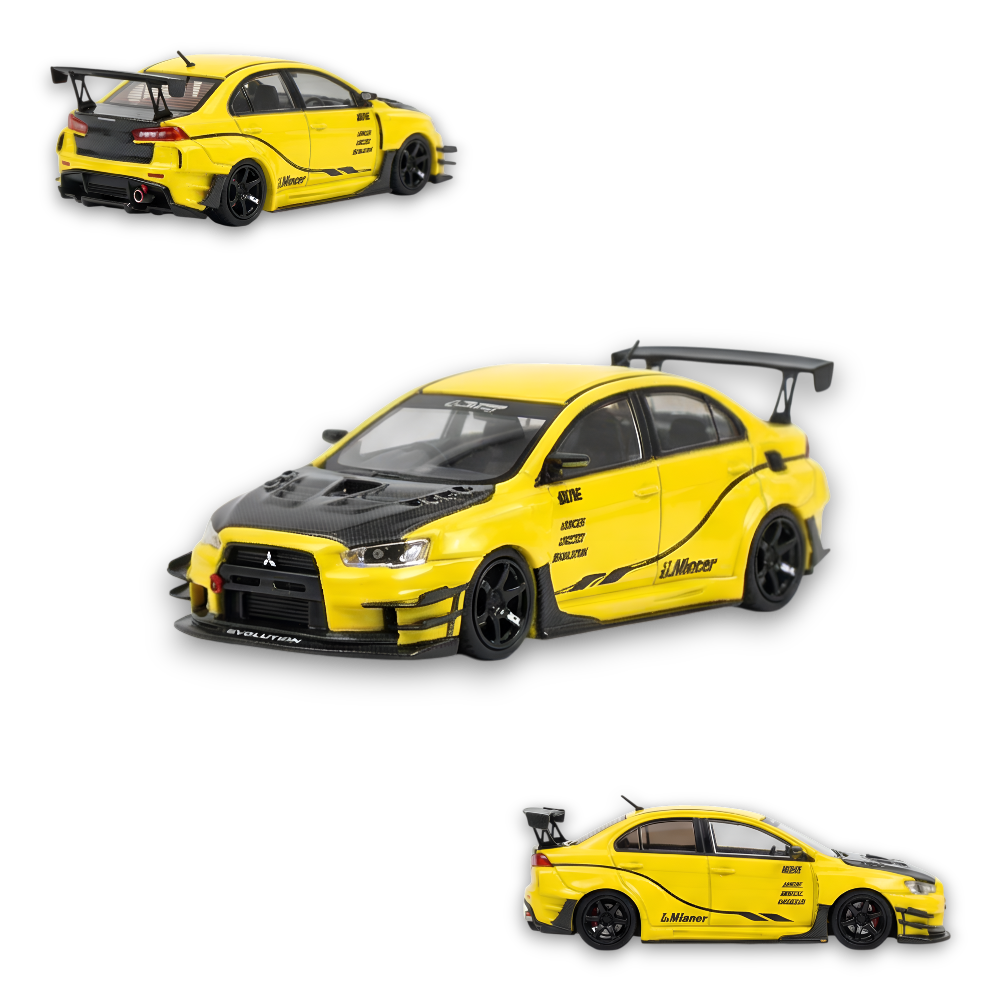 404ERROR Mitsubishi Evolution X Varis Widebody Yellow 1:64