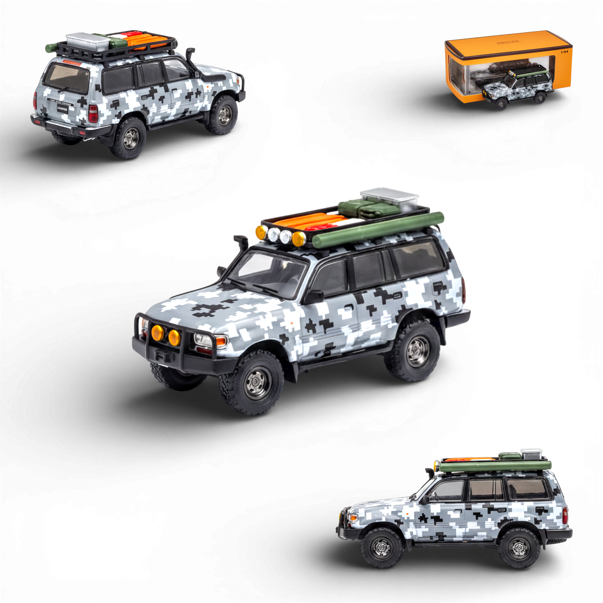 GCD Toyota Land Cruiser LC80 Digital Camouflage - Accessories Included 1:64