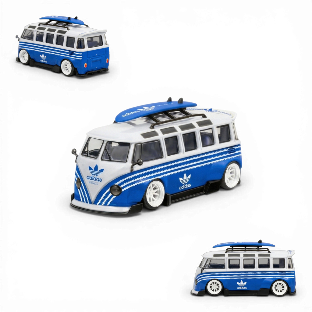 LF Model Volkswagen T1 Kombi with Surfboards Blue/White 1:64