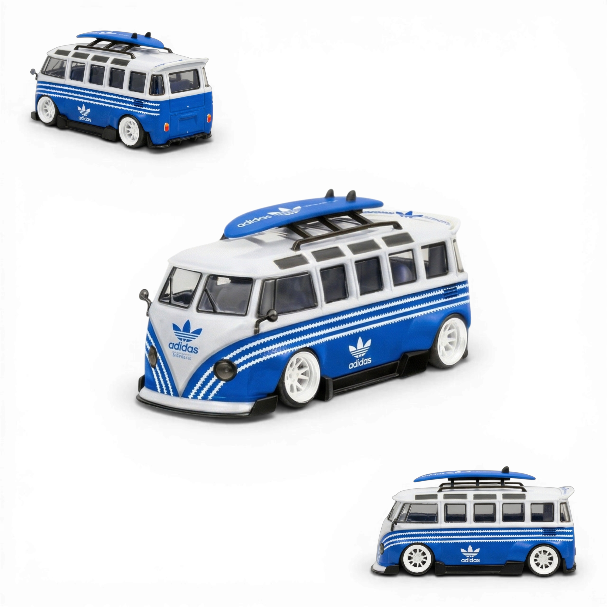LF Model Volkswagen T1 Kombi with Surfboards Blue/White 1:64