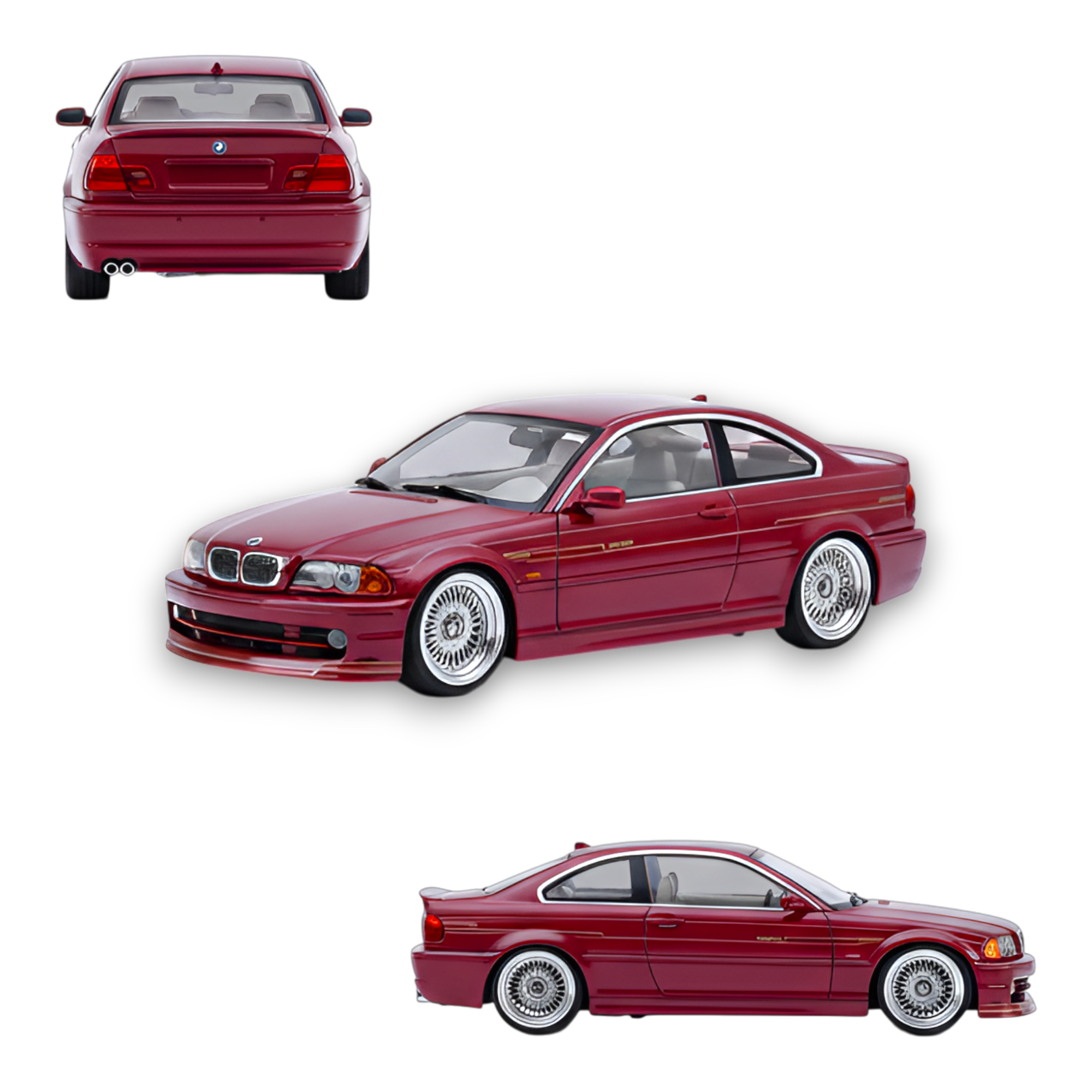 YM Model BMW E46 Alpina B3 Deep Wine Red 1:64
