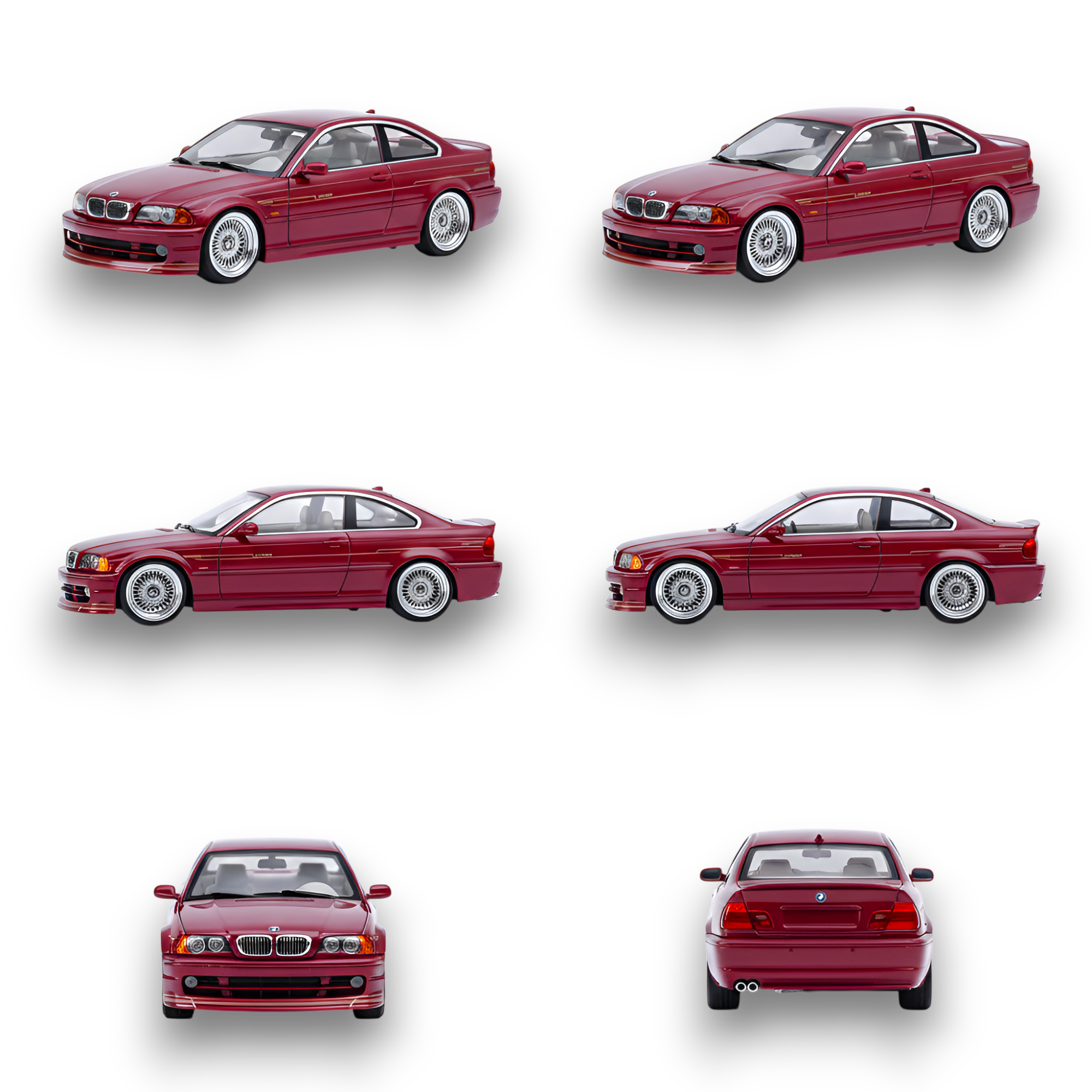 YM Model BMW E46 Alpina B3 Deep Wine Red 1:64