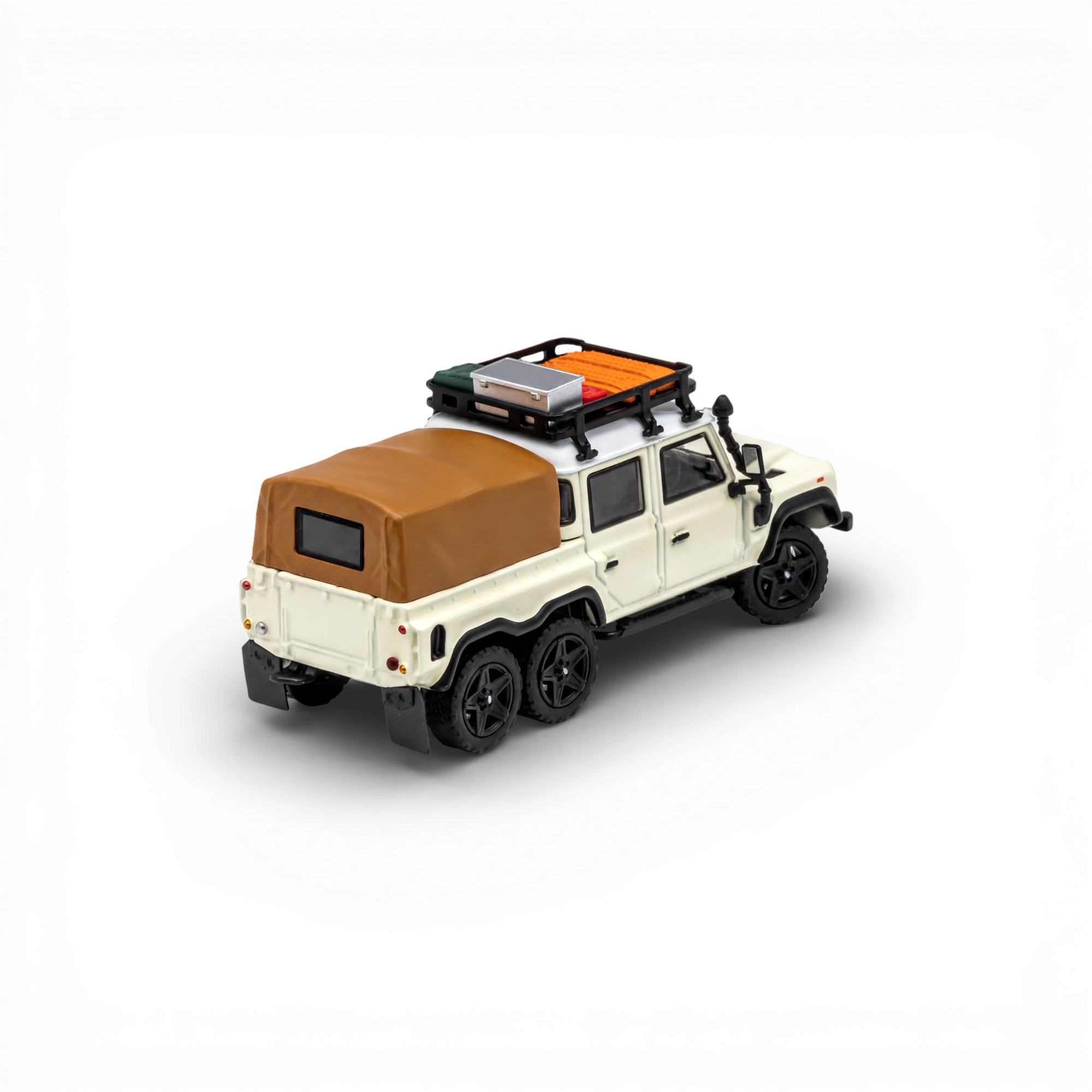 GCD Land Rover Defender 6x6 Off-White Camping Modified 1:64