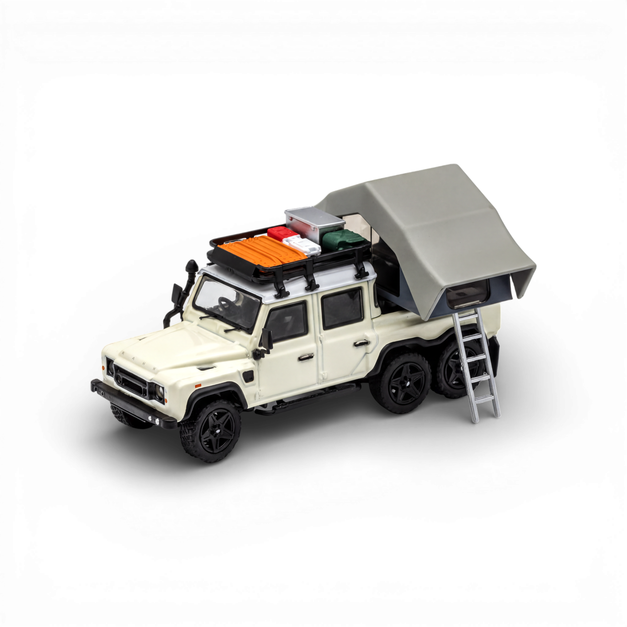 GCD Land Rover Defender 6x6 Off-White Camping Modified 1:64