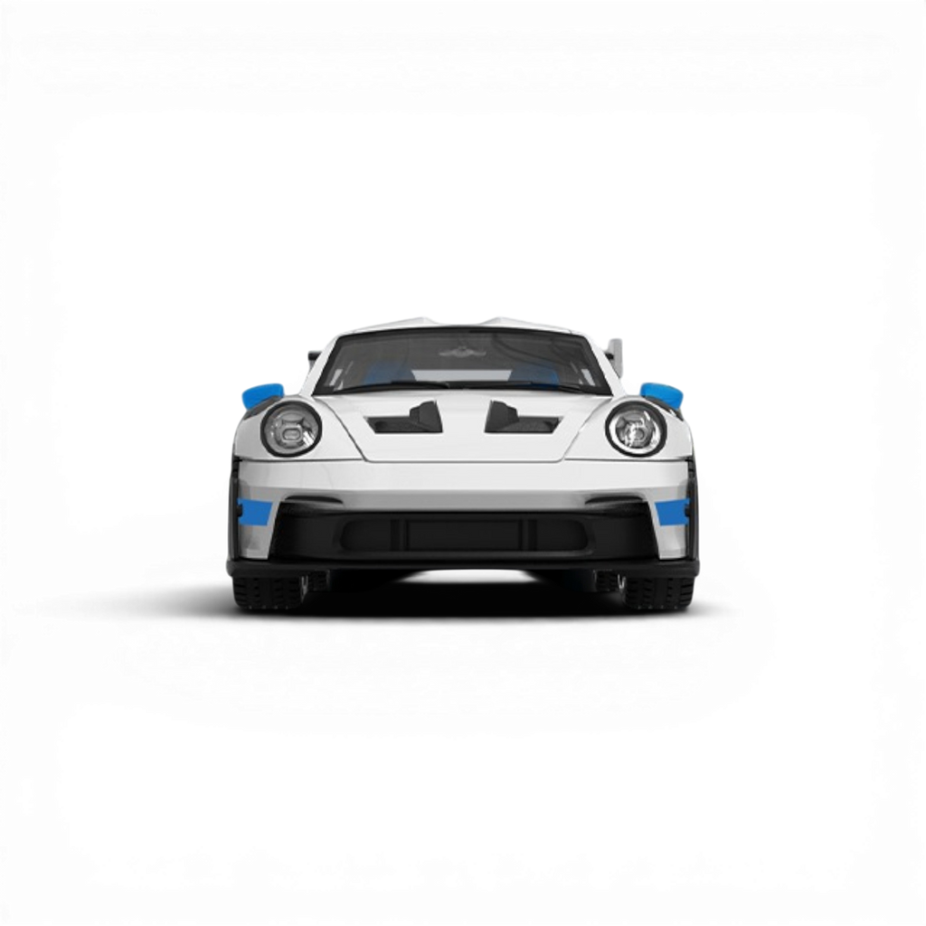 TPC Porsche 911 GT3 RS White Blue Wheels 1:64