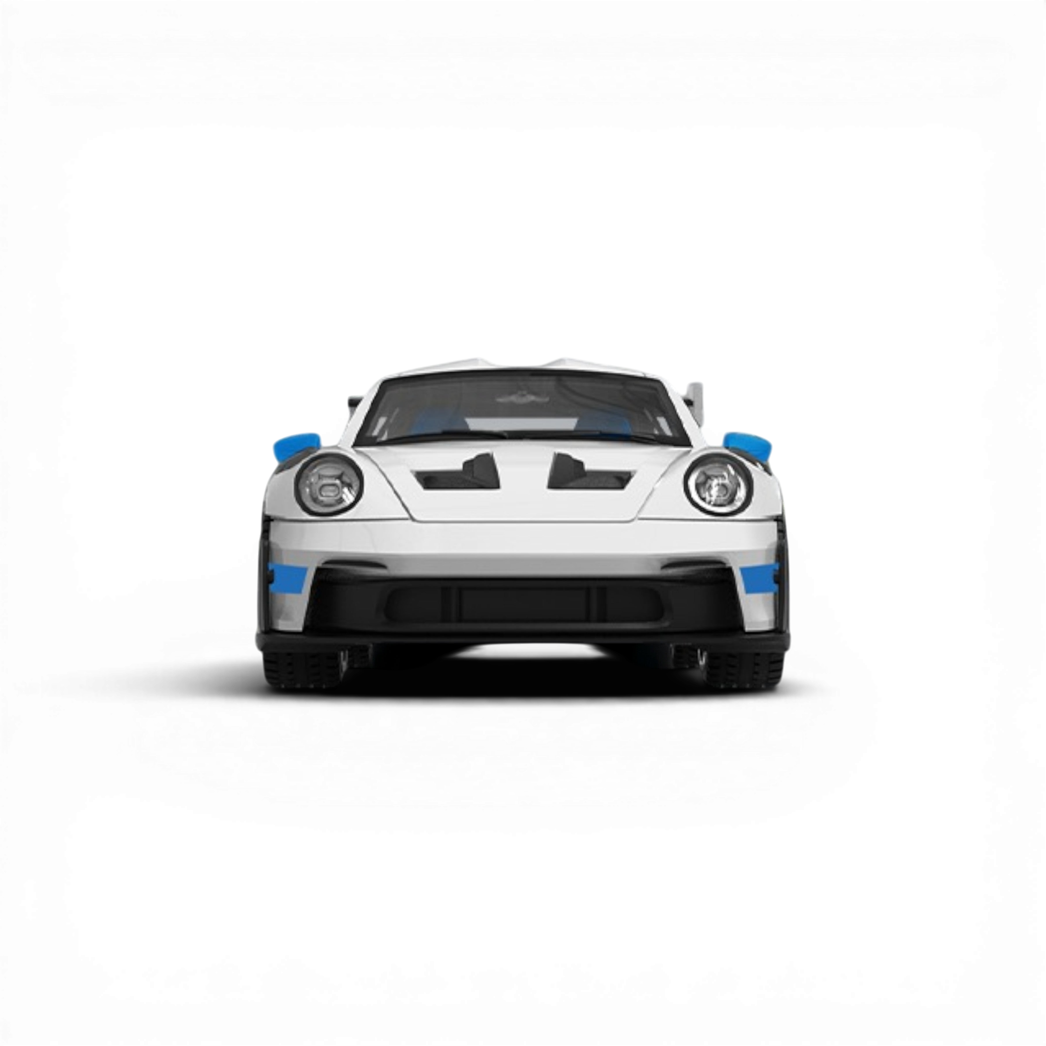 TPC Porsche 911 GT3 RS White Blue Wheels 1:64