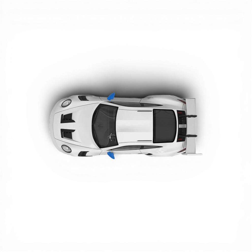 TPC Porsche 911 GT3 RS White Blue Wheels 1:64