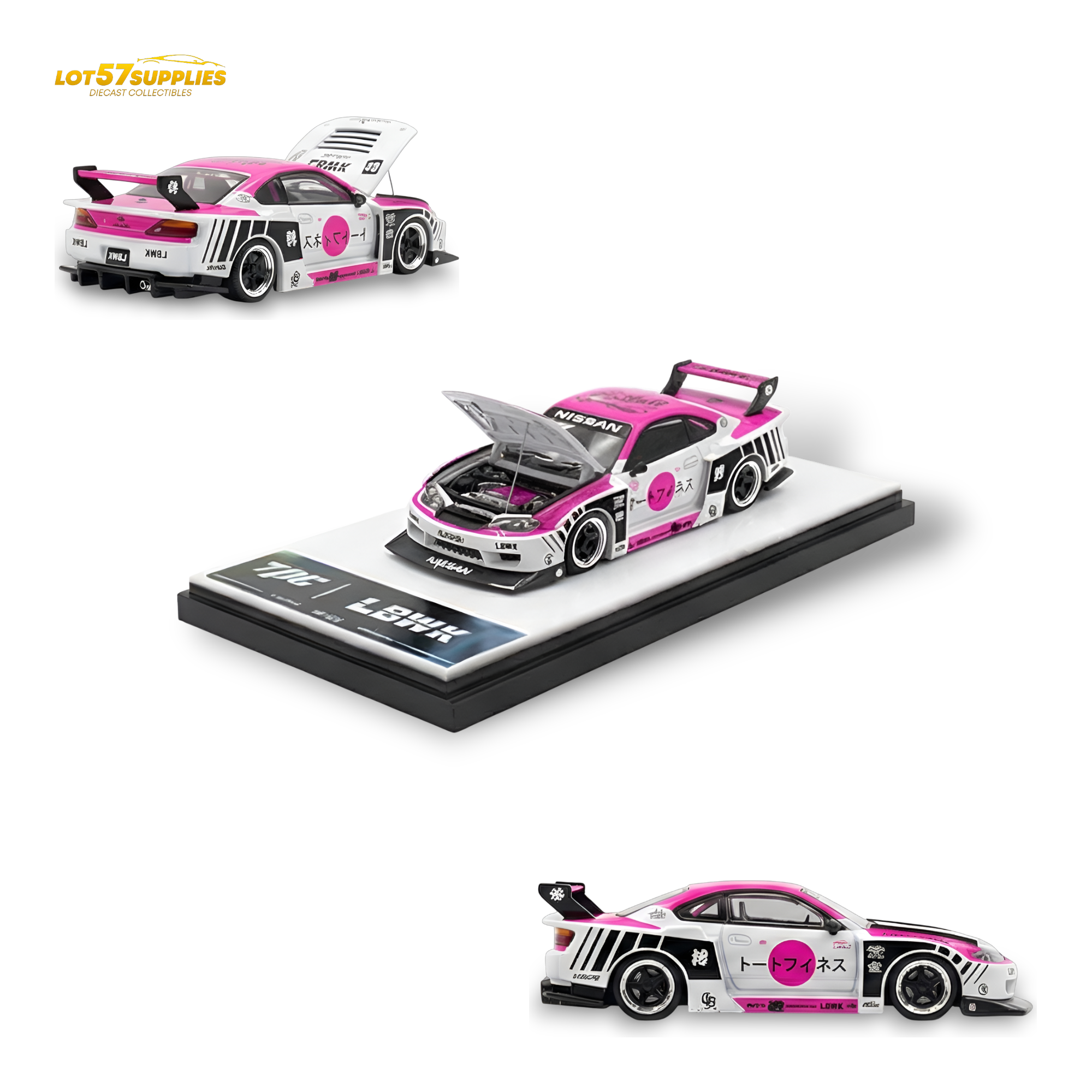 TPC Silvia S15 LBWK Pink - White 1:64