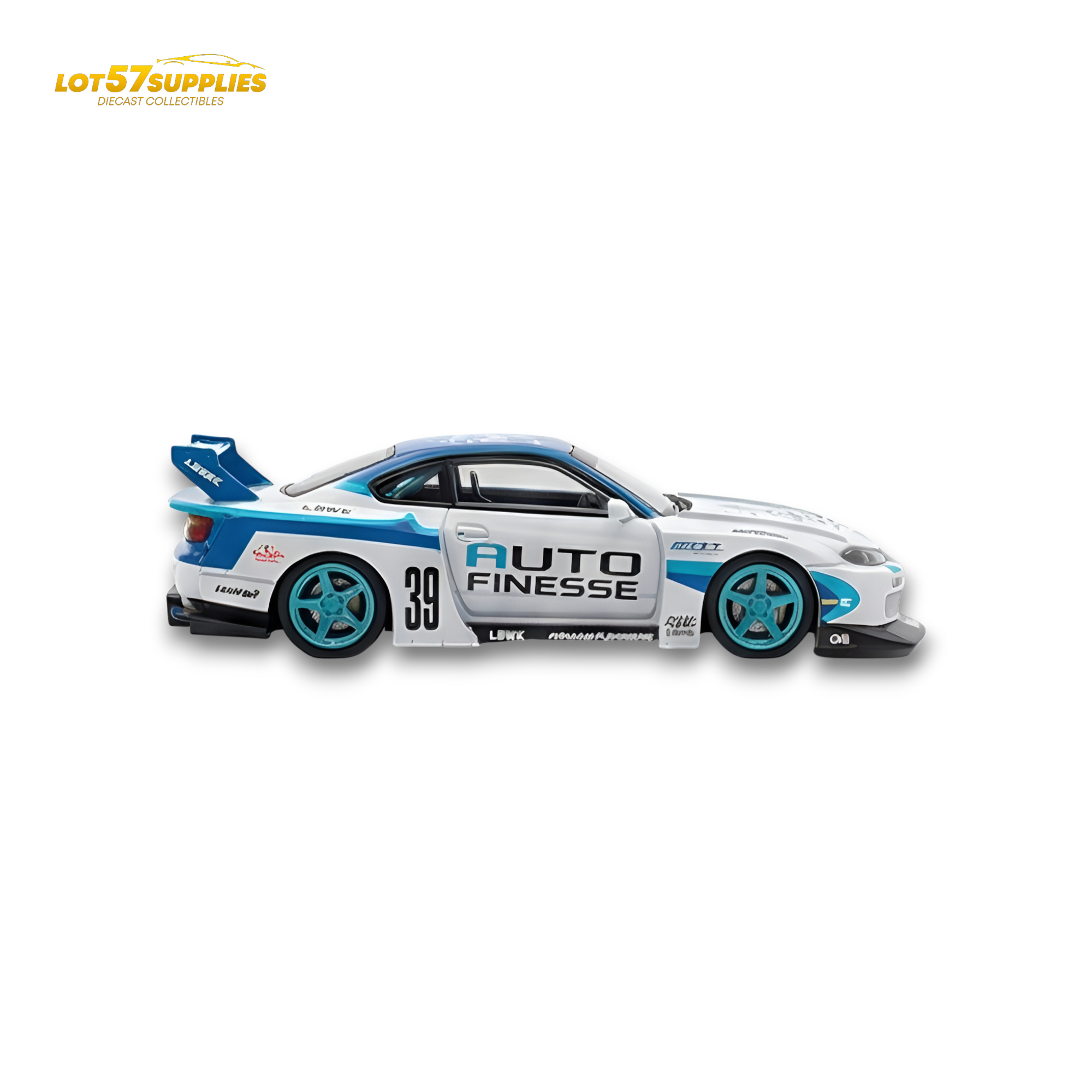TPC Silvia S15 LBWK Blue - White 1:64
