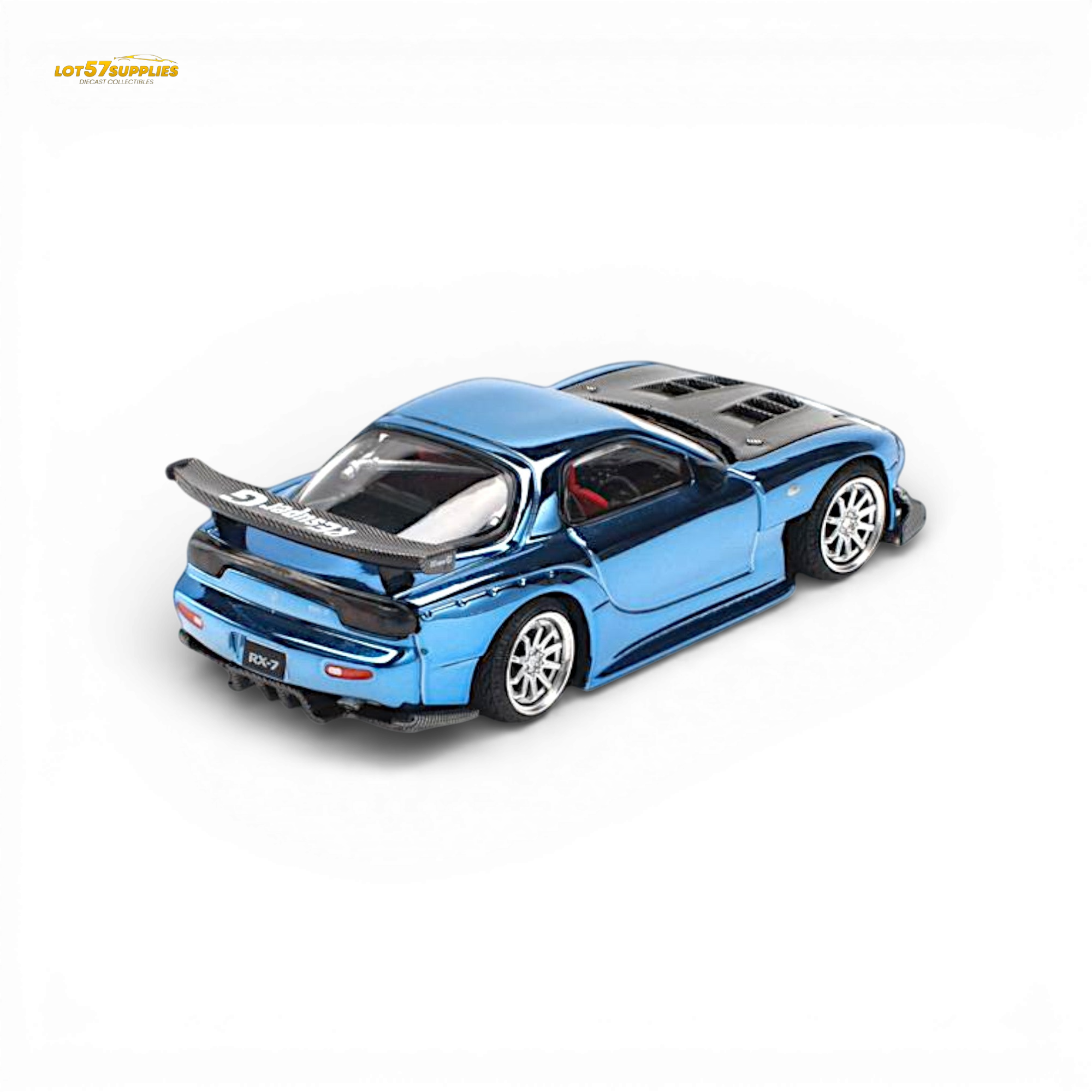 Pop Race Mazda RX-7 Re-Amemiya Blue Chrome 1:64