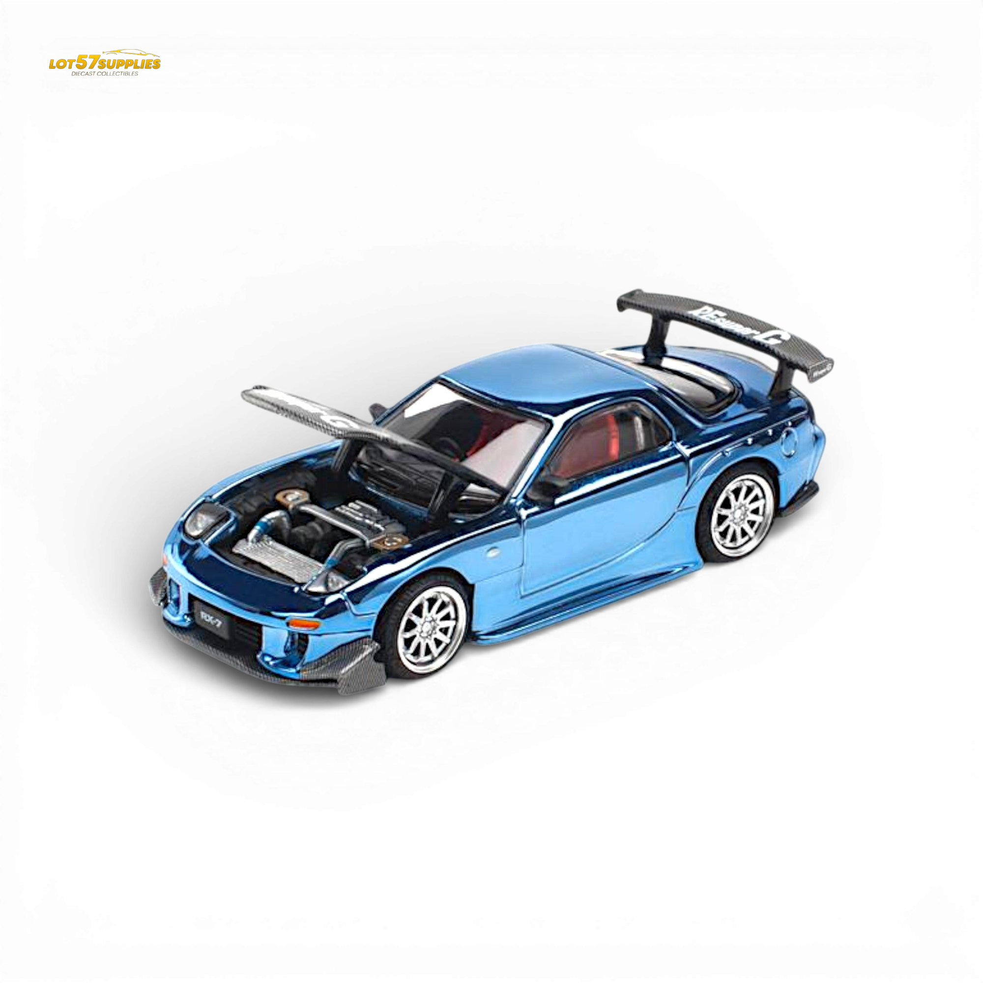 Pop Race Mazda RX-7 Re-Amemiya Blue Chrome 1:64
