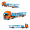 Flame Scania Car Carrier Blue & Orange 1:64