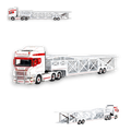 Flame Scania Car Carrier Transport Truck Red White 1:64 - Limited to 299 Pcs
