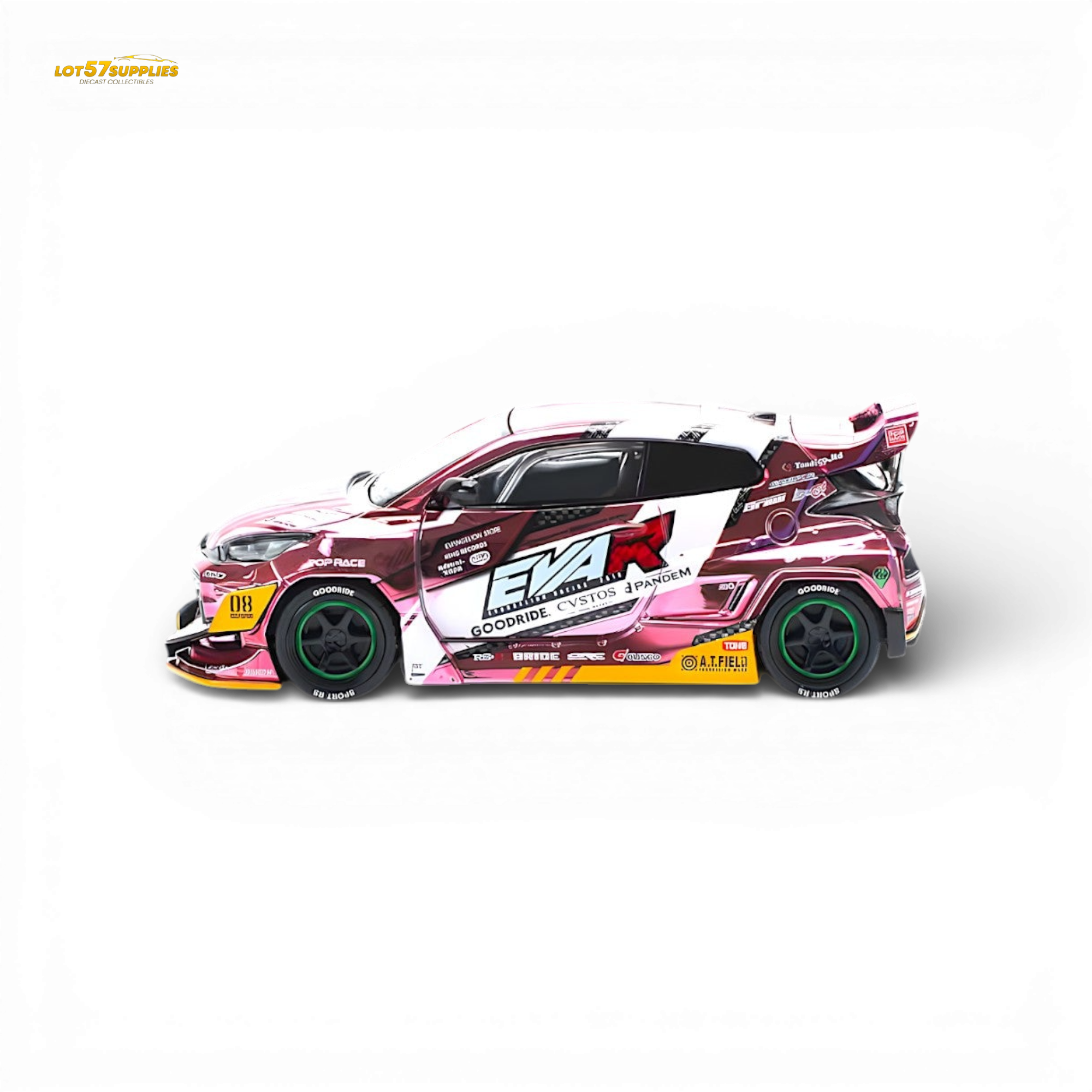 PopRace Toyota GR YARIS Pink EVA RT Production Model 1:64