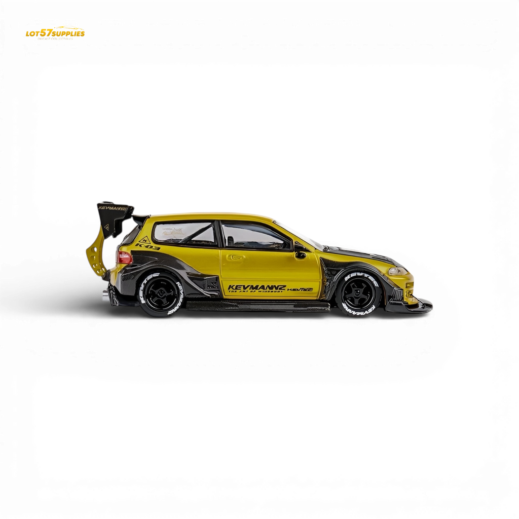 DCM Kevmannz Civic EG Ver.1 Gold Carbon Fiber Long Tail 1:64
