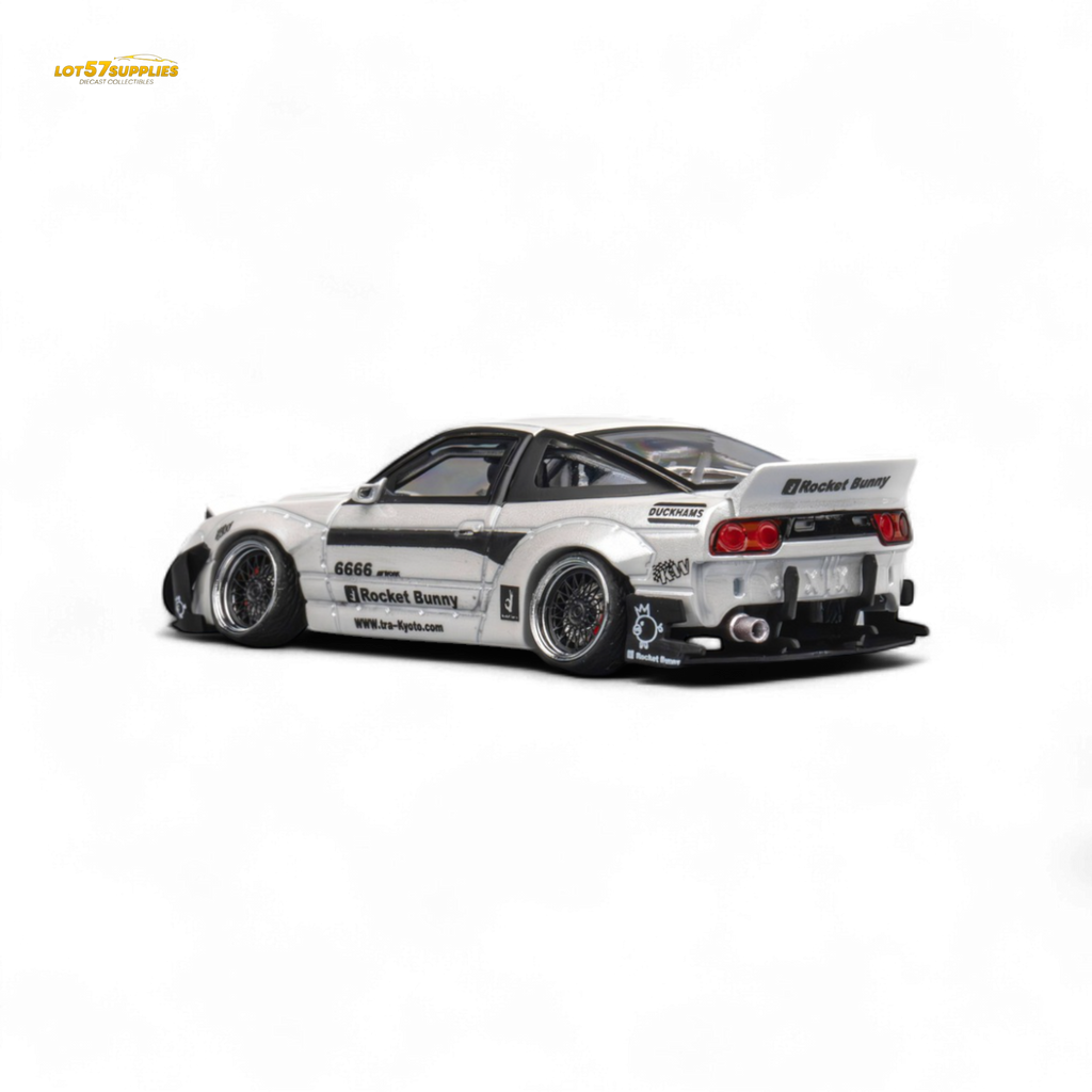 MicroTurbo Nissan 180SX Pandem Rocket Bunny White 1:64