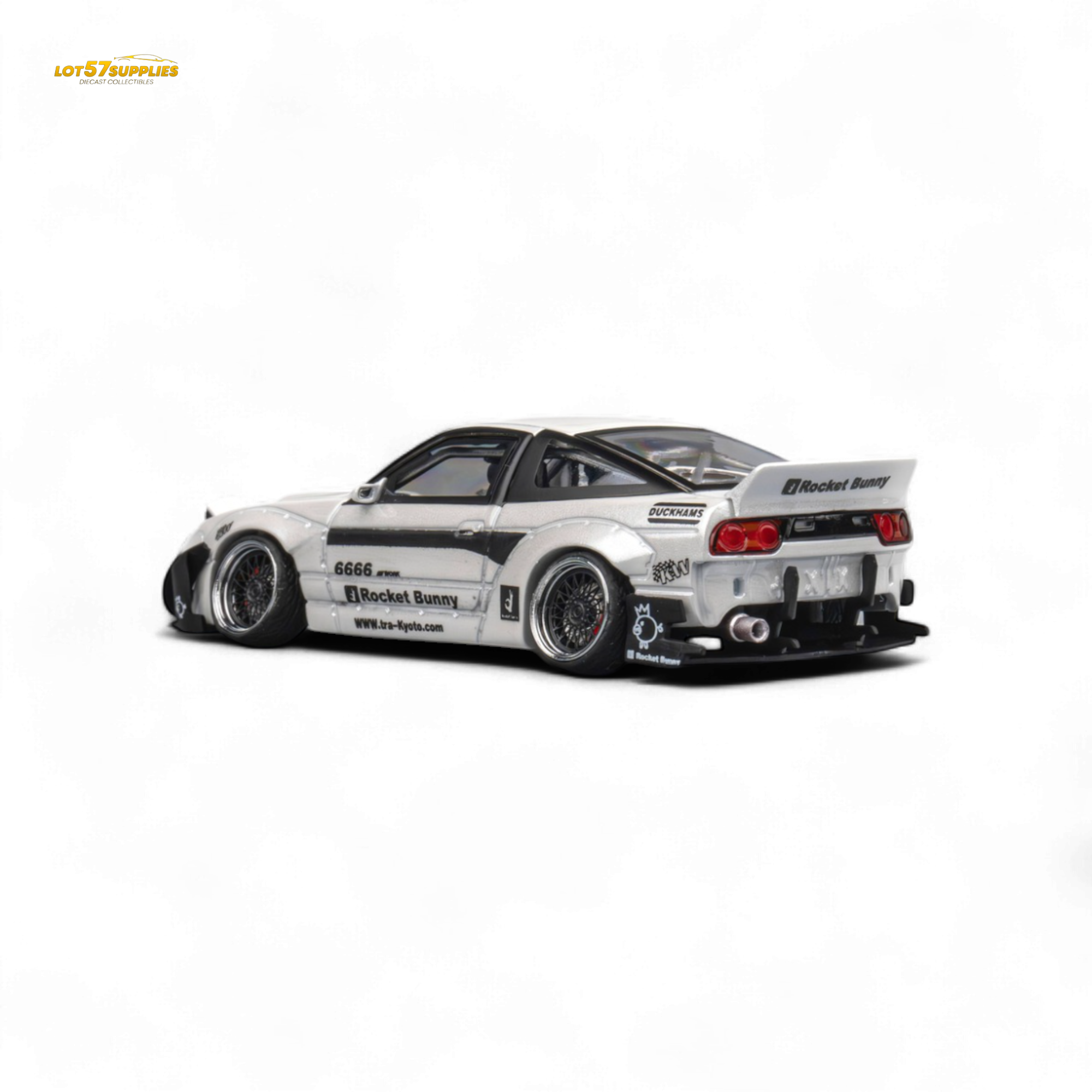 MicroTurbo Nissan 180SX Pandem Rocket Bunny White 1:64