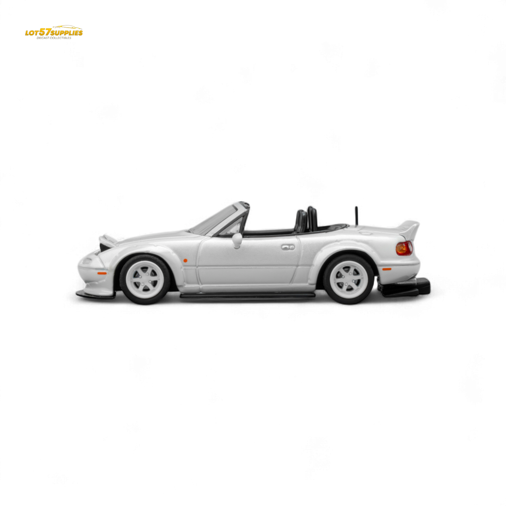 MicroTurbo Custom MX5 Rocket Bunny Metallic White 1:64