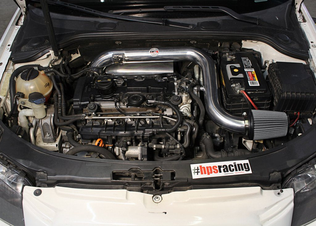 HPS Shortram Air Intake Kit 2006-2008 Volkswagen GTI 2.0T Turbo FSI, Includes Heat Shield, Red