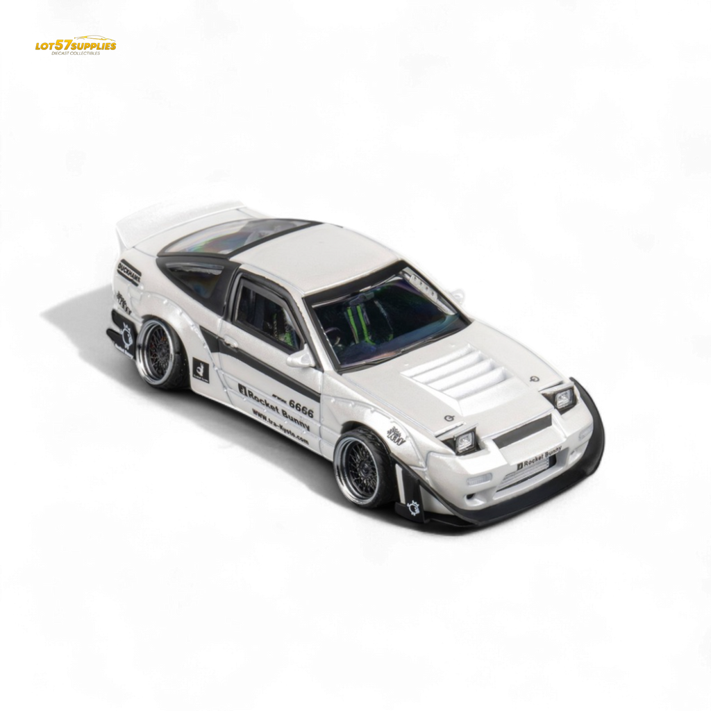 MicroTurbo Nissan 180SX Pandem Rocket Bunny White 1:64