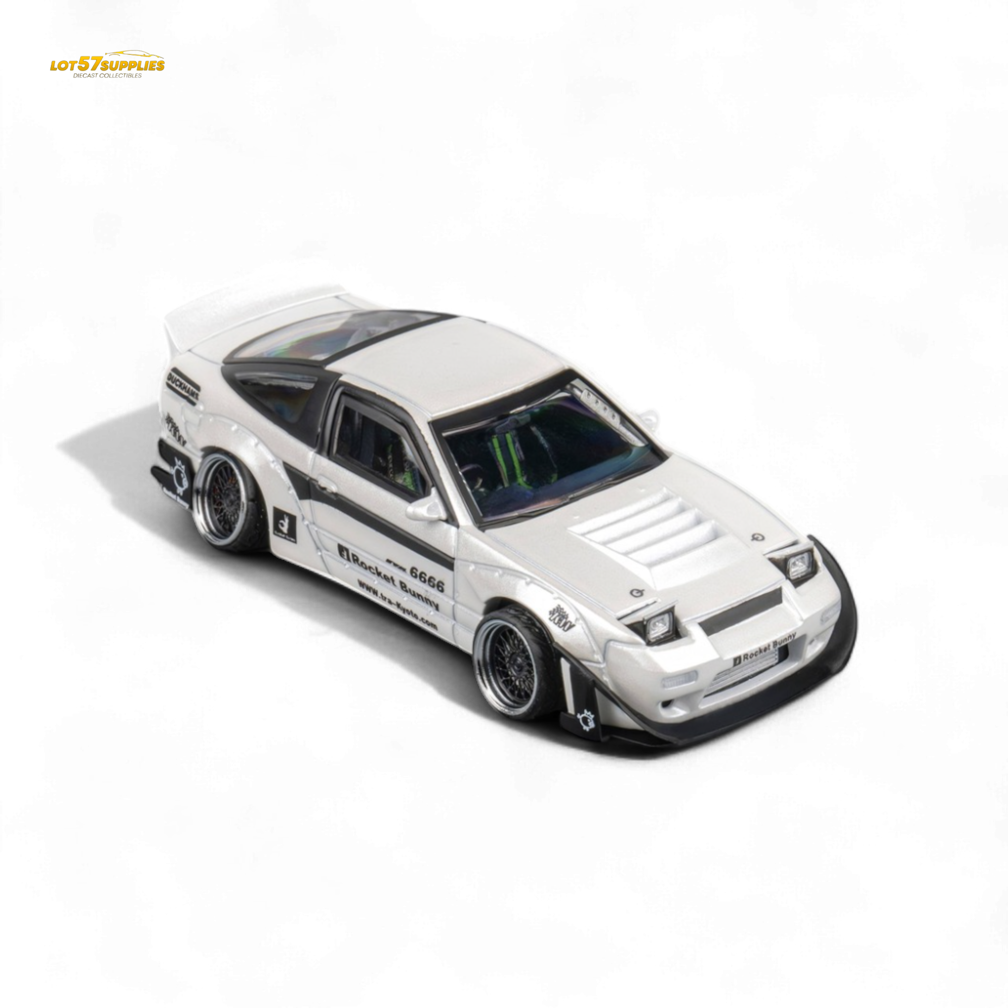 MicroTurbo Nissan 180SX Pandem Rocket Bunny White 1:64