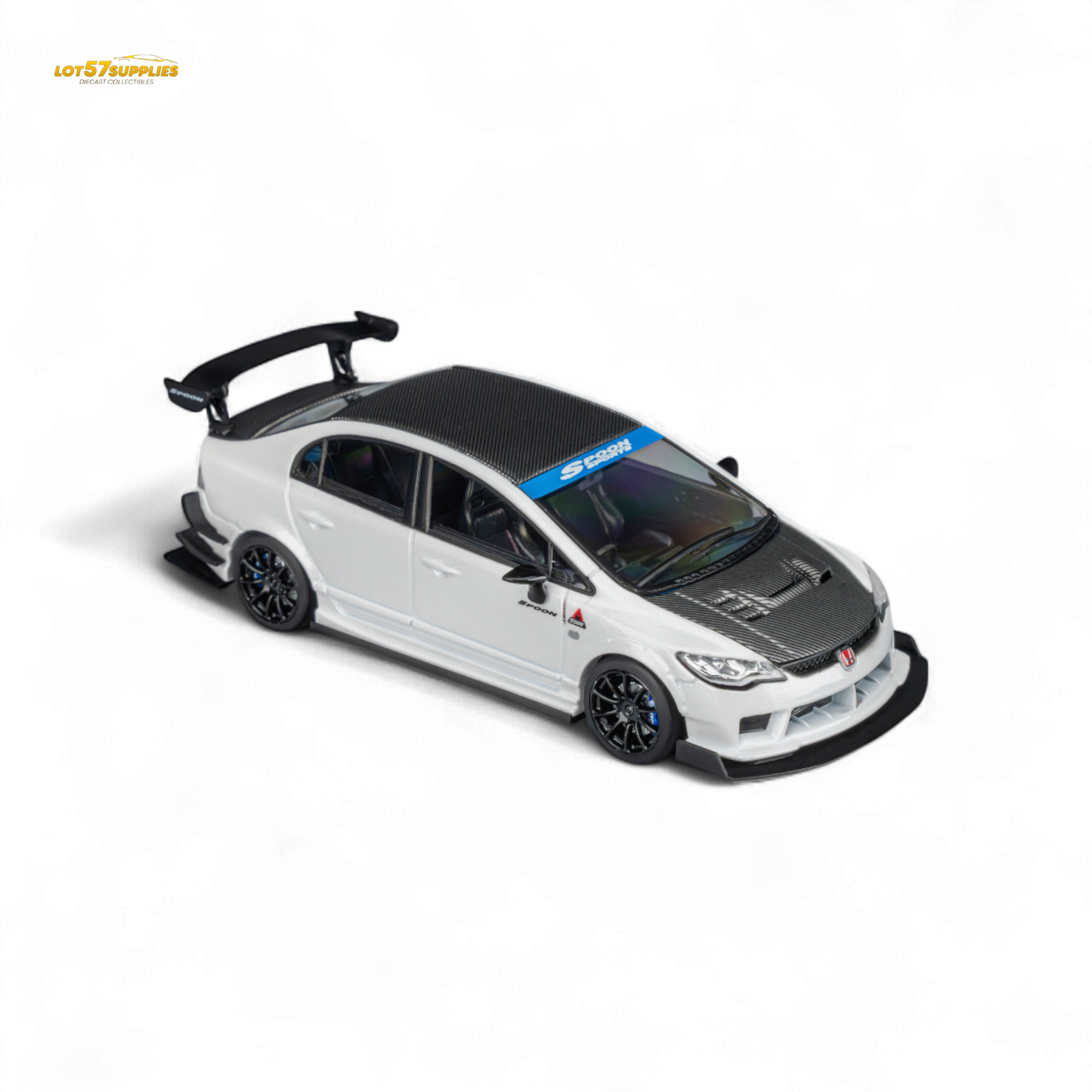 MicroTurbo Honda Civic Type R FD2 Spoon Sports Metallic White 1:64