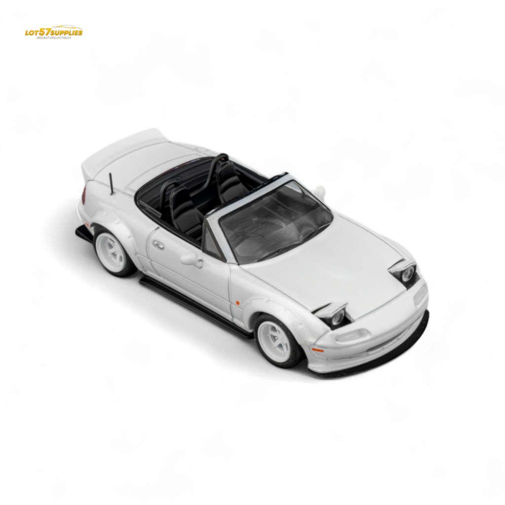 MicroTurbo Custom MX5 Rocket Bunny Metallic White 1:64