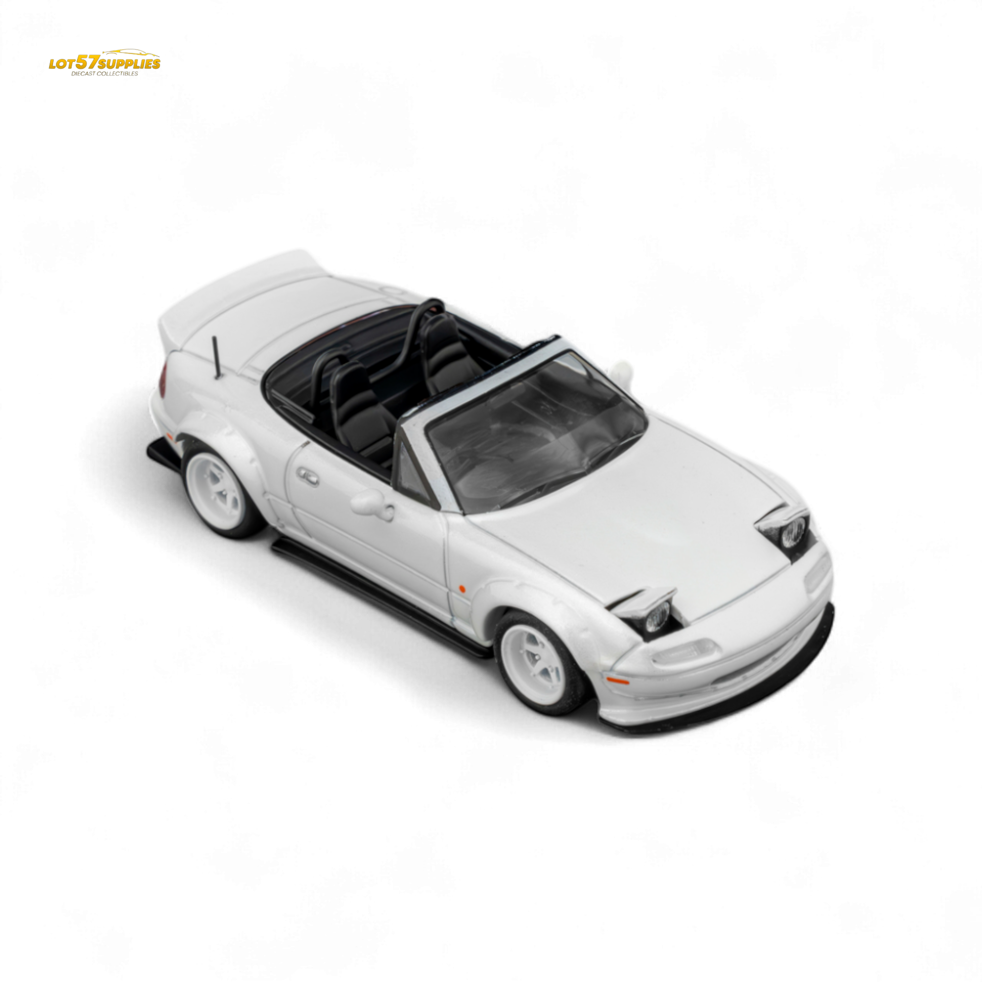 MicroTurbo Custom MX5 Rocket Bunny Metallic White 1:64