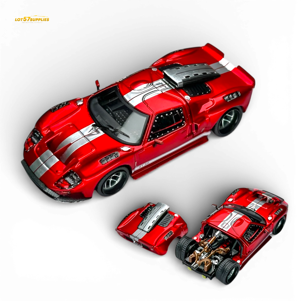 Rhino Model Ford GT40 Transparent Red 1:64