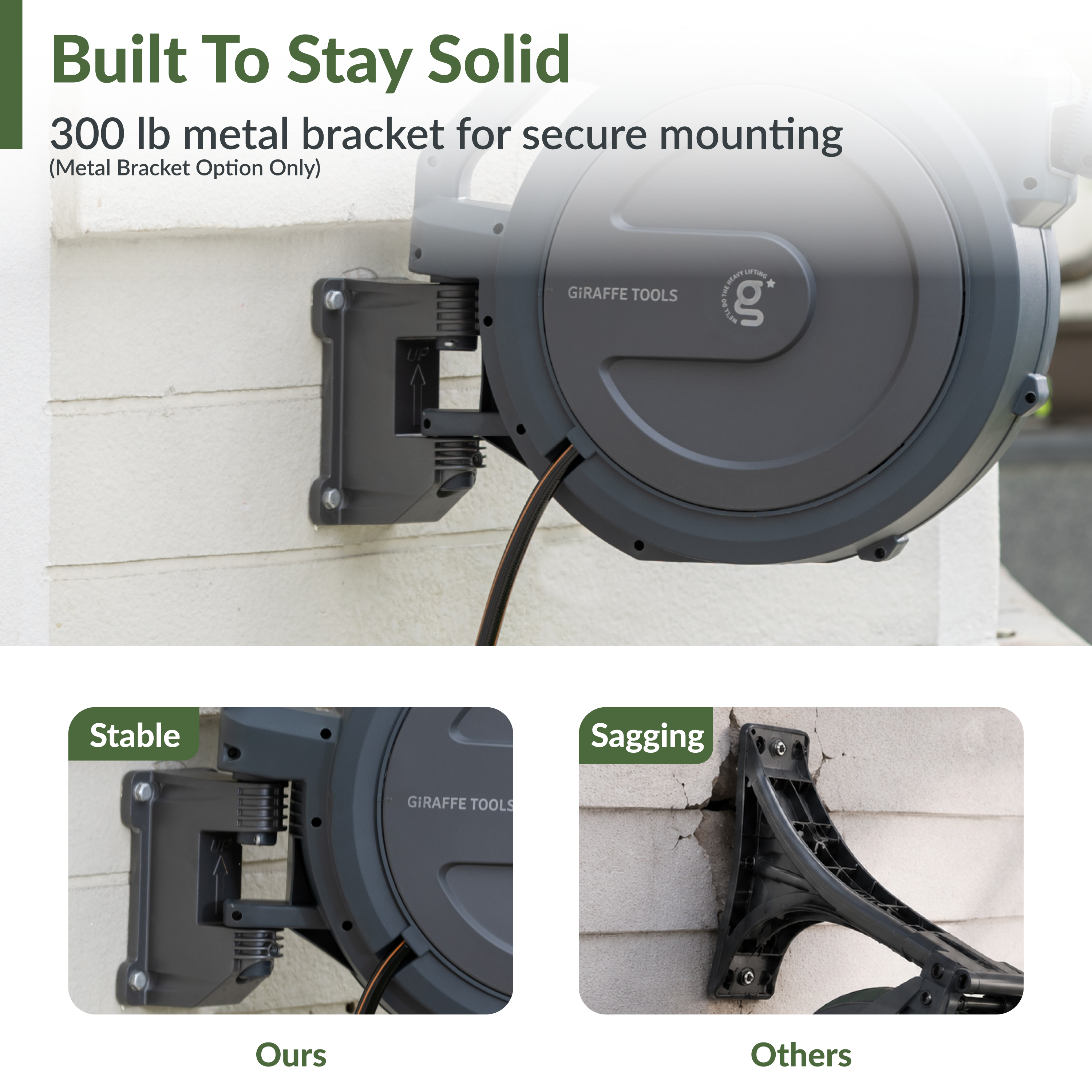 Retractable Garden Hose Reel-1/2in-100ft