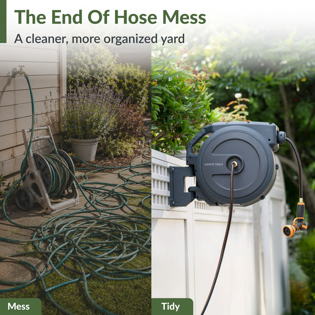 Retractable Garden Hose Reel-1/2in-130ft