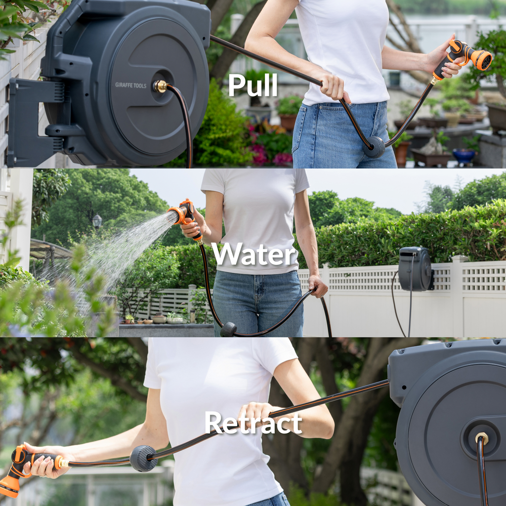 Retractable Garden Hose Reel-5/8in-90ft