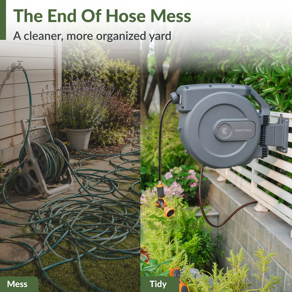 Retractable Garden Hose Reel-5/8 in-115ft