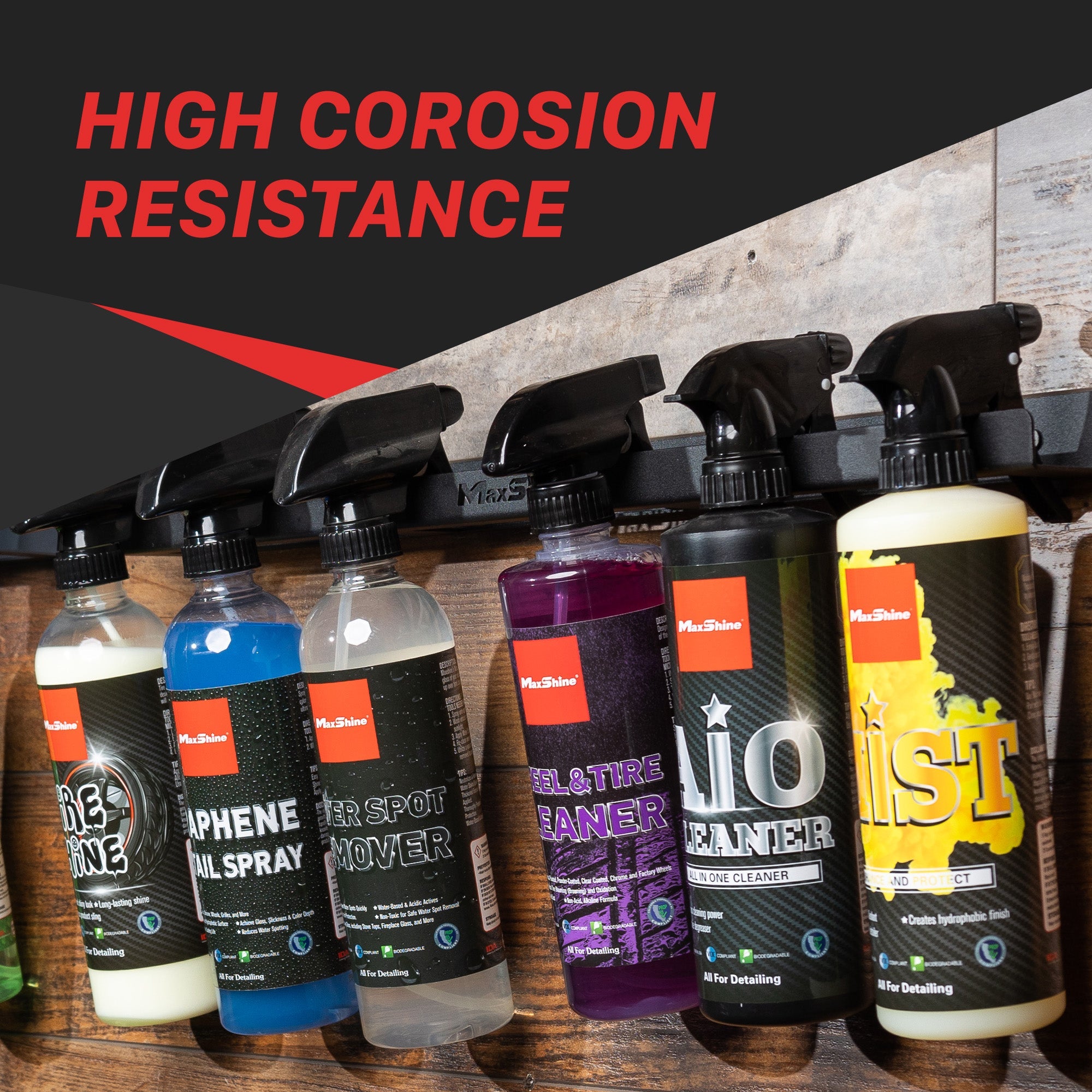 Trigger Bottle Holder | Spray Bottle Hanger - 8 Bottles