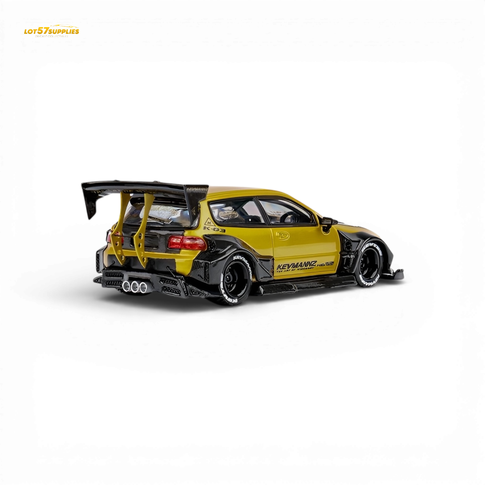 DCM Kevmannz Civic EG Ver.1 Gold Carbon Fiber Long Tail 1:64