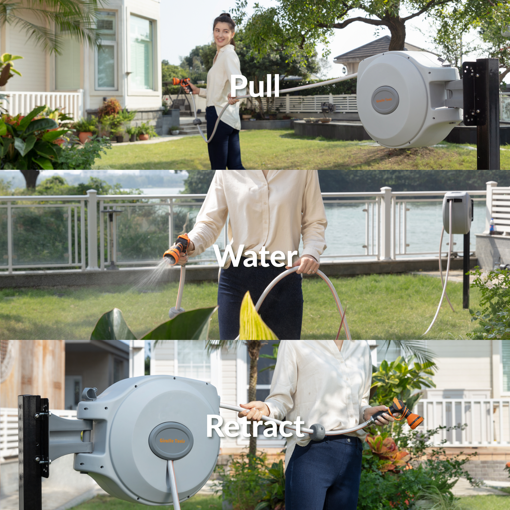 Retractable Garden Hose Reel-5/8 in-65ft