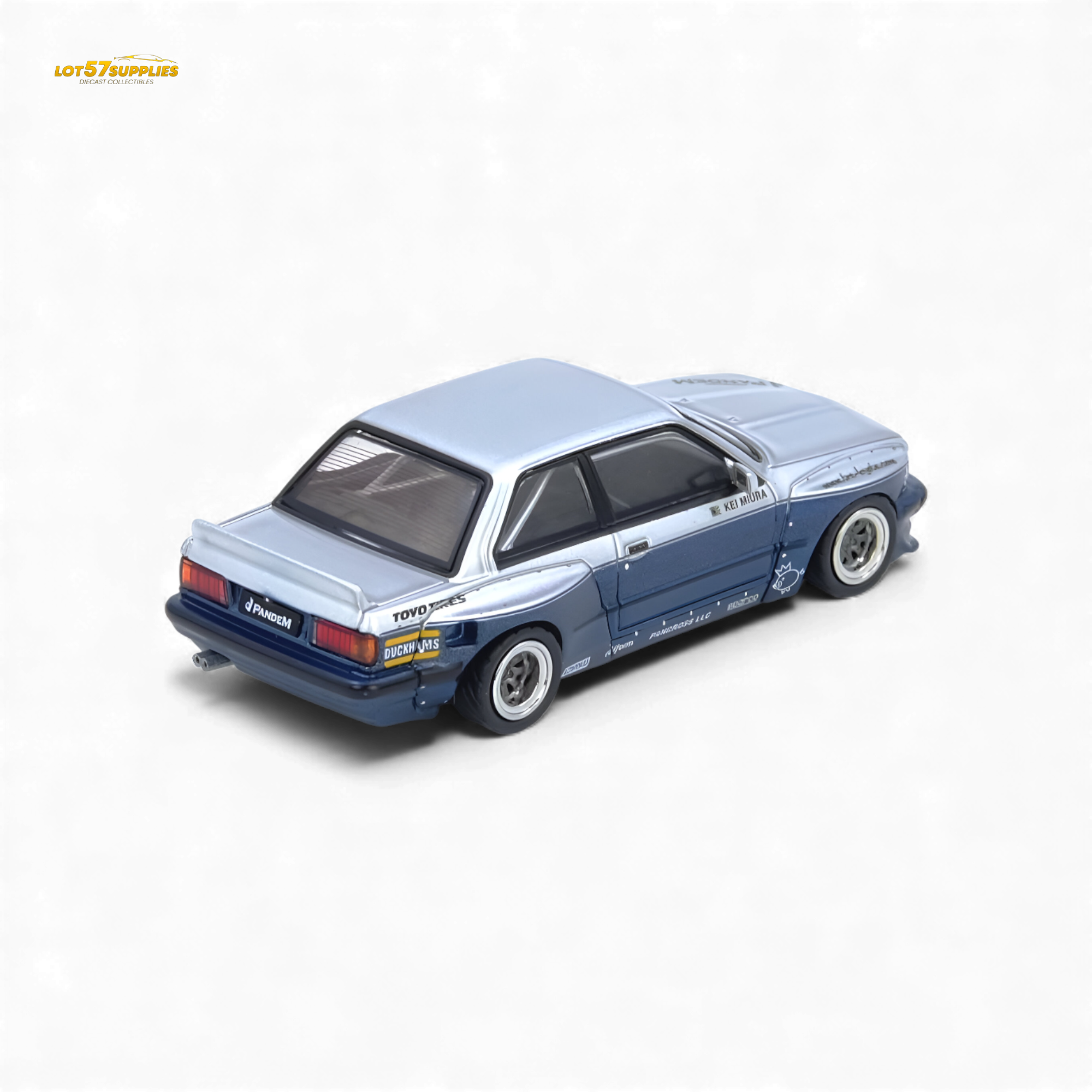 INNO64 Pandem E30 M3 Silver/Blue 1:64